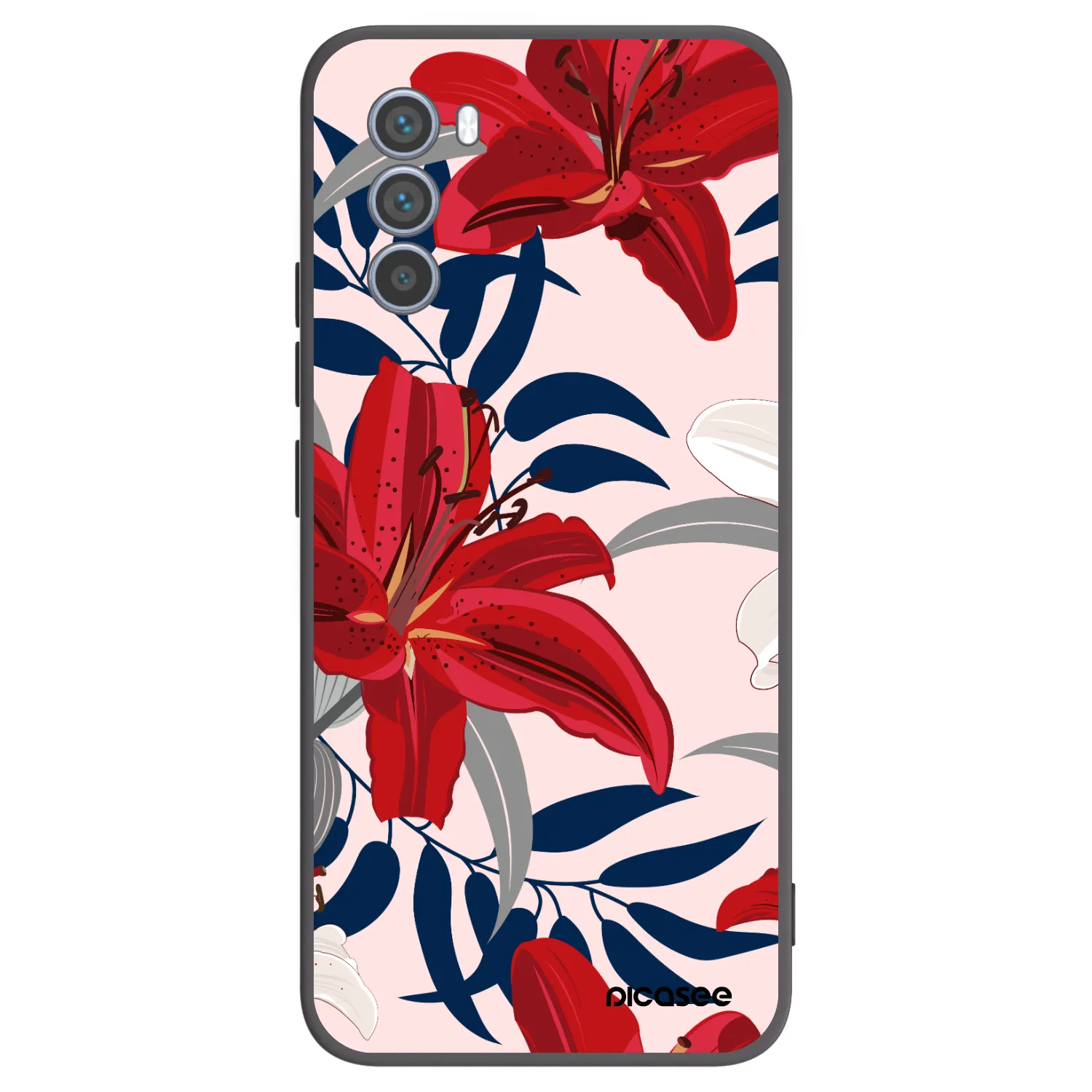 Picasee fekete szilikon tok az alábbi mobiltelefonokra Motorola Moto G62 - Red Lily