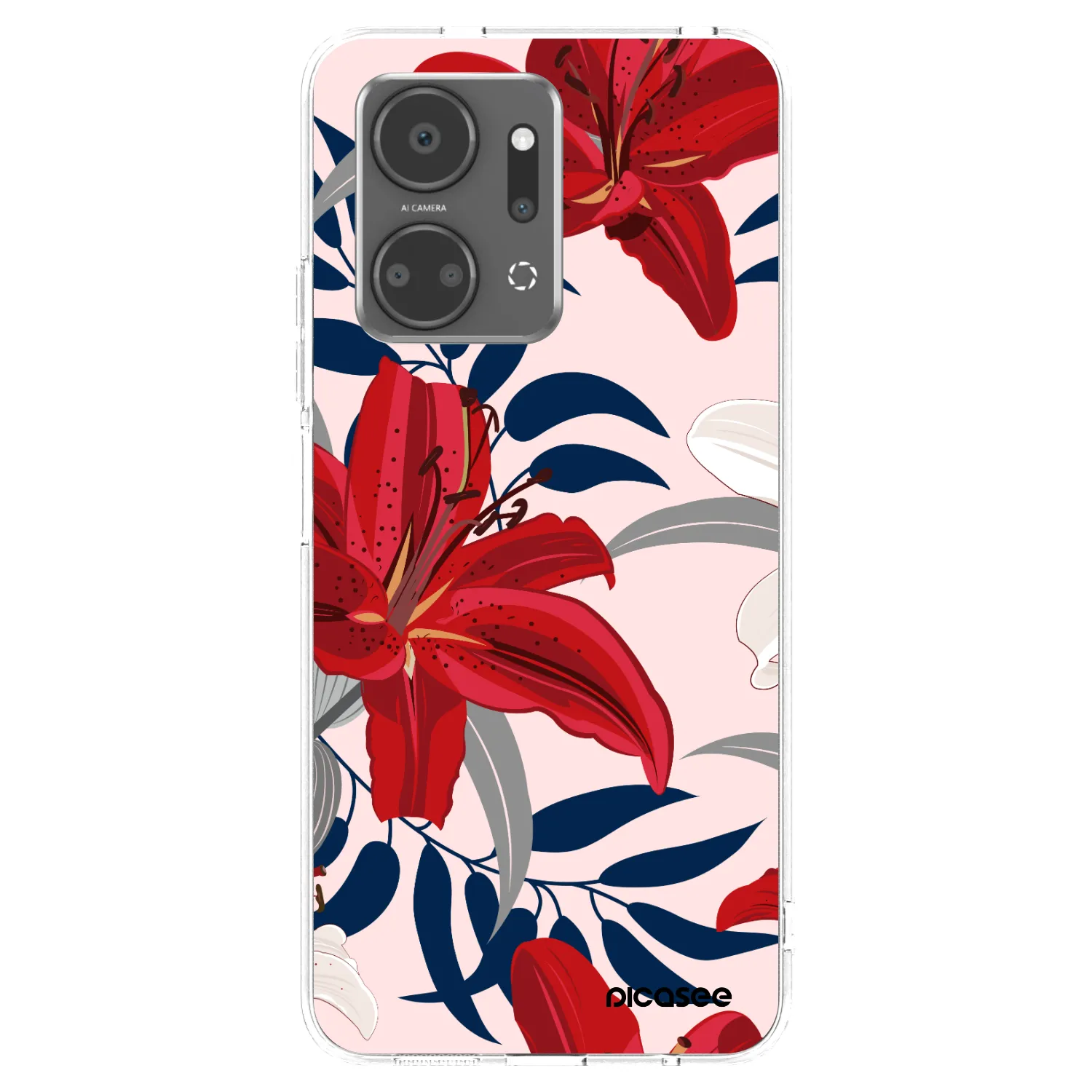 Picasee átlátszó szilikon tok az alábbi mobiltelefonokra Honor X7a - Red Lily