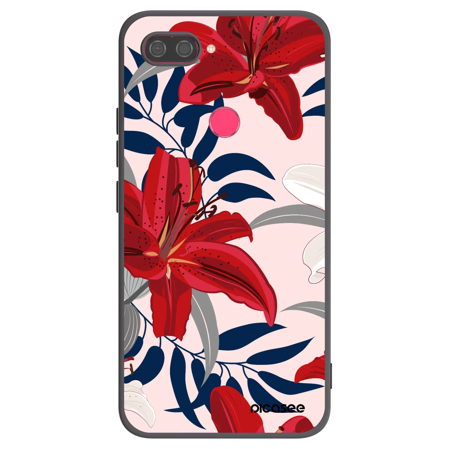 Picasee fekete szilikon tok az alábbi mobiltelefonokra Xiaomi Mi 8 Lite - Red Lily