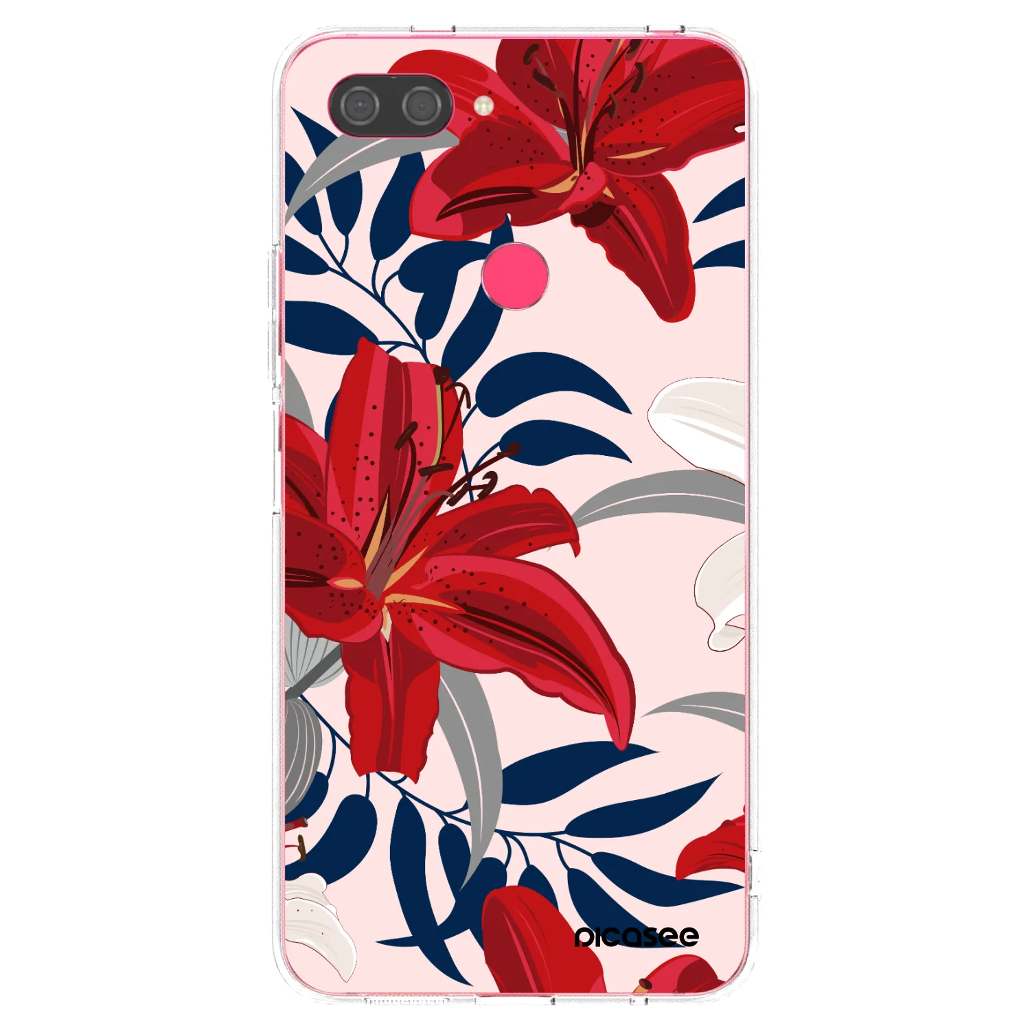 Picasee átlátszó szilikon tok az alábbi mobiltelefonokra Xiaomi Mi 8 Lite - Red Lily