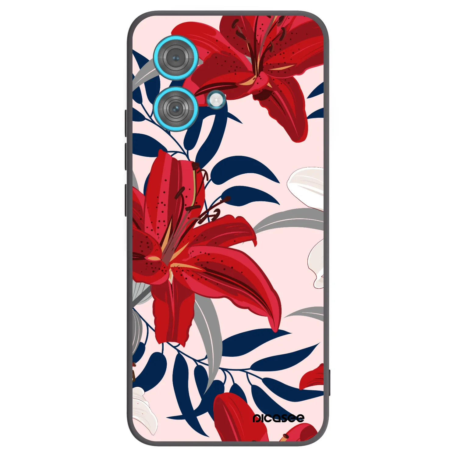 Picasee fekete szilikon tok az alábbi mobiltelefonokra Motorola Edge 40 Neo - Red Lily