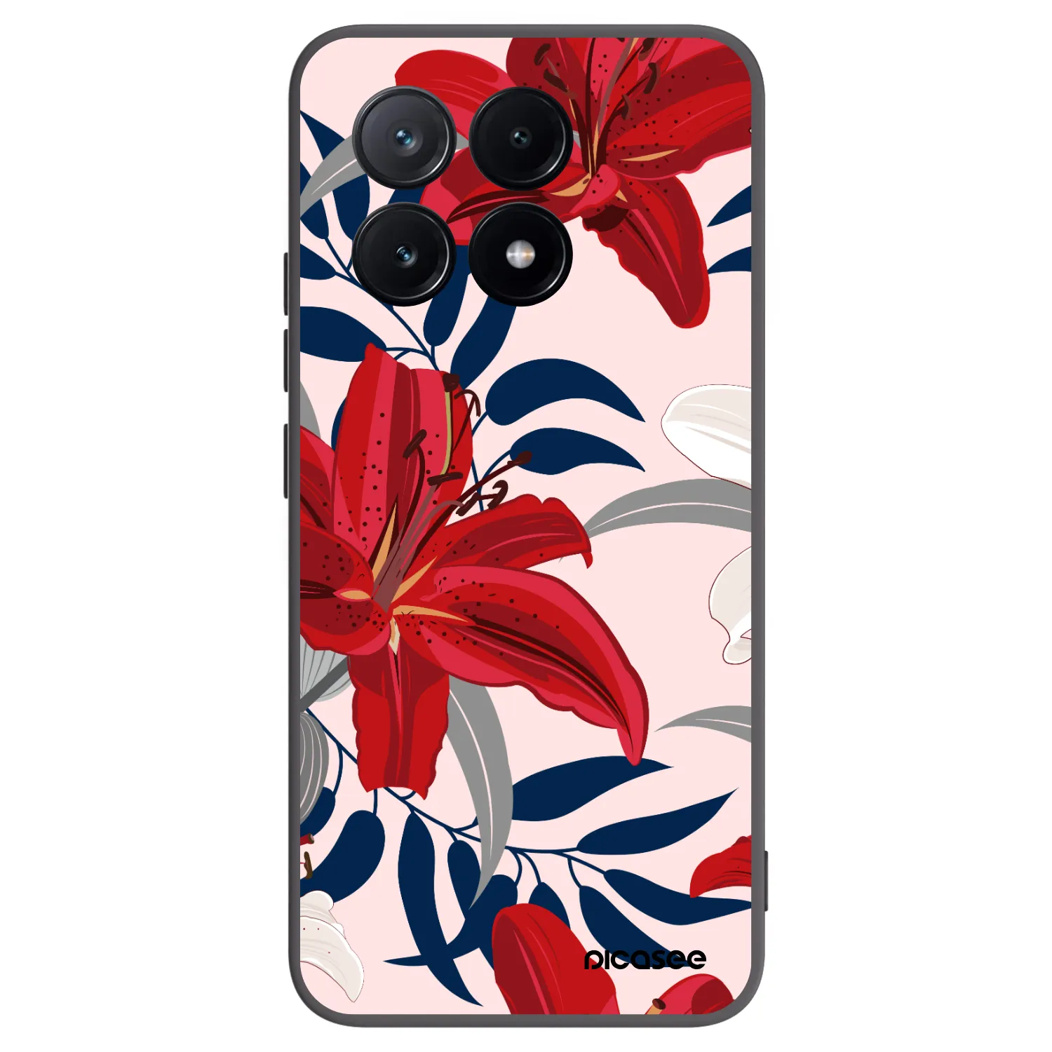 Picasee fekete szilikon tok az alábbi mobiltelefonokra Xiaomi Poco X6 Pro - Red Lily
