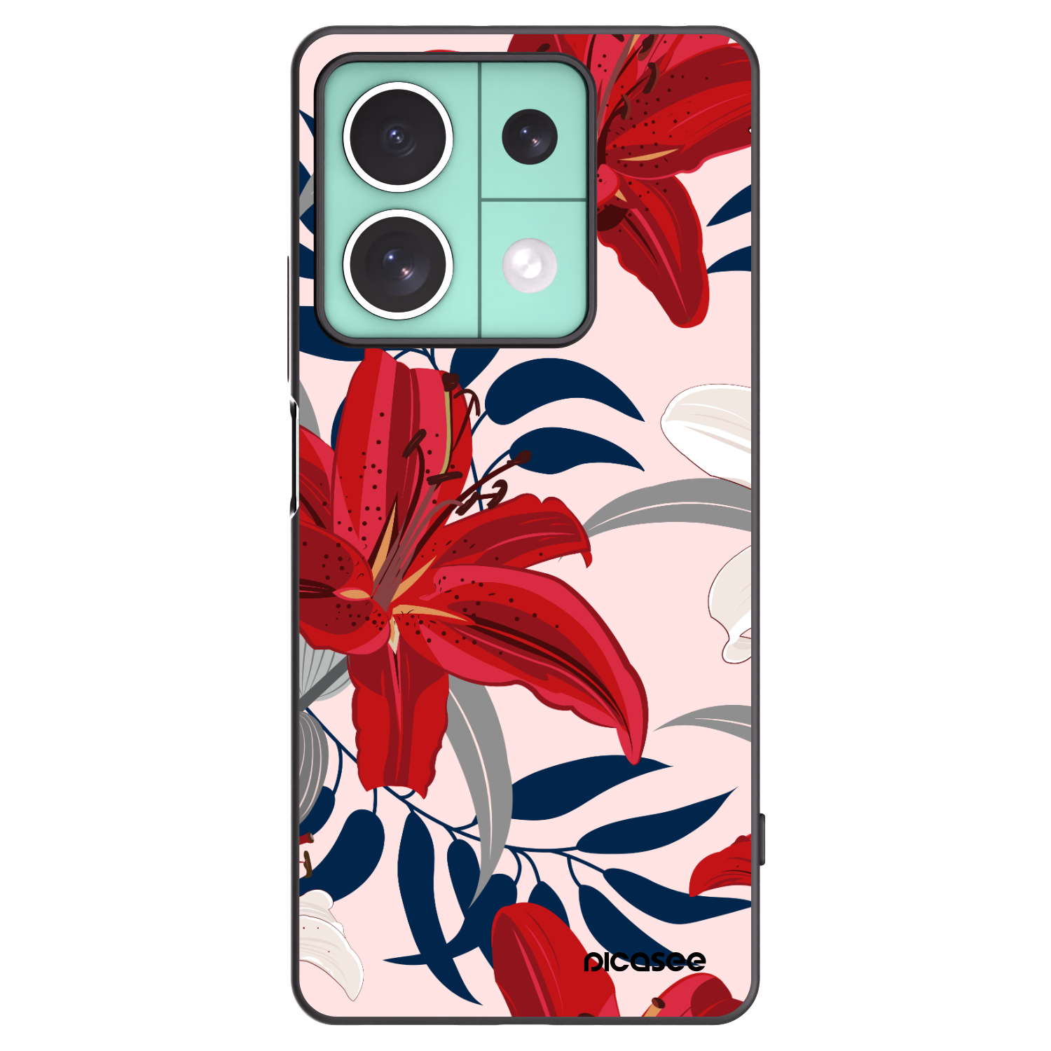 Picasee fekete szilikon tok az alábbi mobiltelefonokra Xiaomi Redmi Note 13 5G - Red Lily