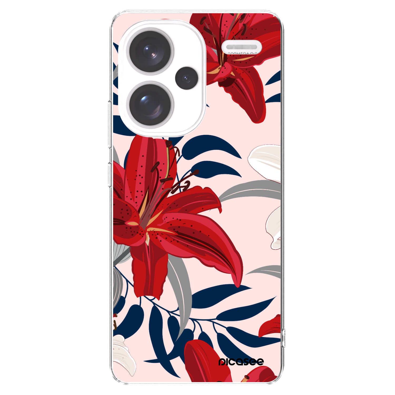 Picasee átlátszó szilikon tok az alábbi mobiltelefonokra Xiaomi Redmi Note 13 Pro+ 5G - Red Lily
