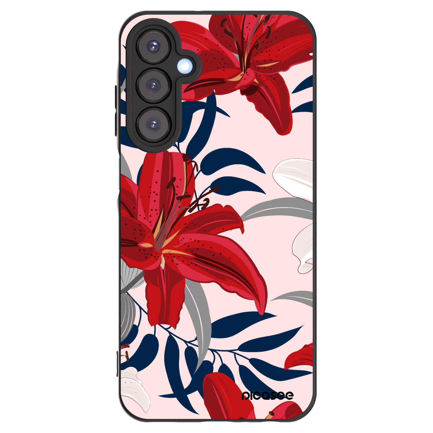 Picasee fekete szilikon tok az alábbi mobiltelefonokra Samsung Galaxy A25 A256B 5G - Red Lily