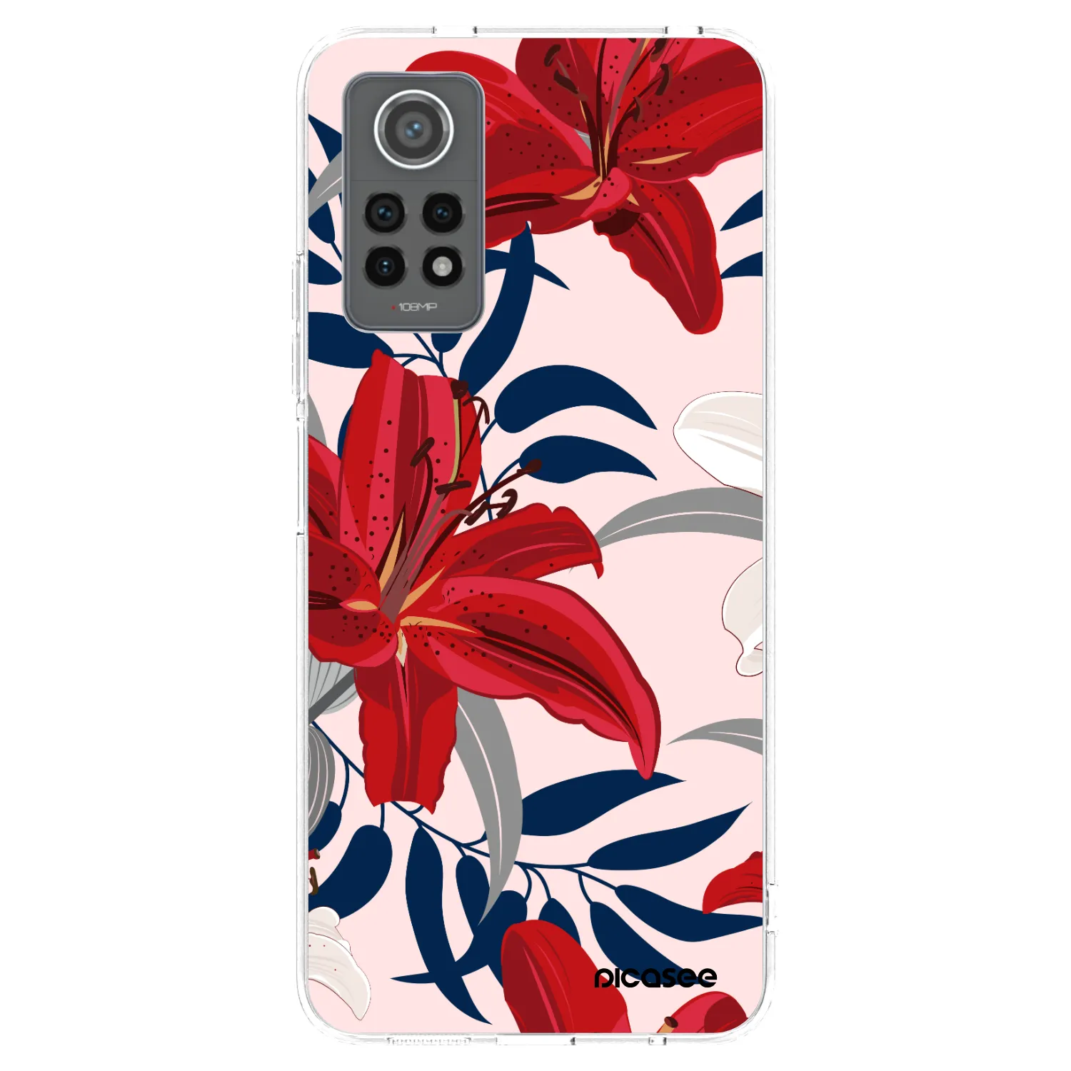 Picasee átlátszó szilikon tok az alábbi mobiltelefonokra Xiaomi Redmi Note 12 Pro 4G - Red Lily