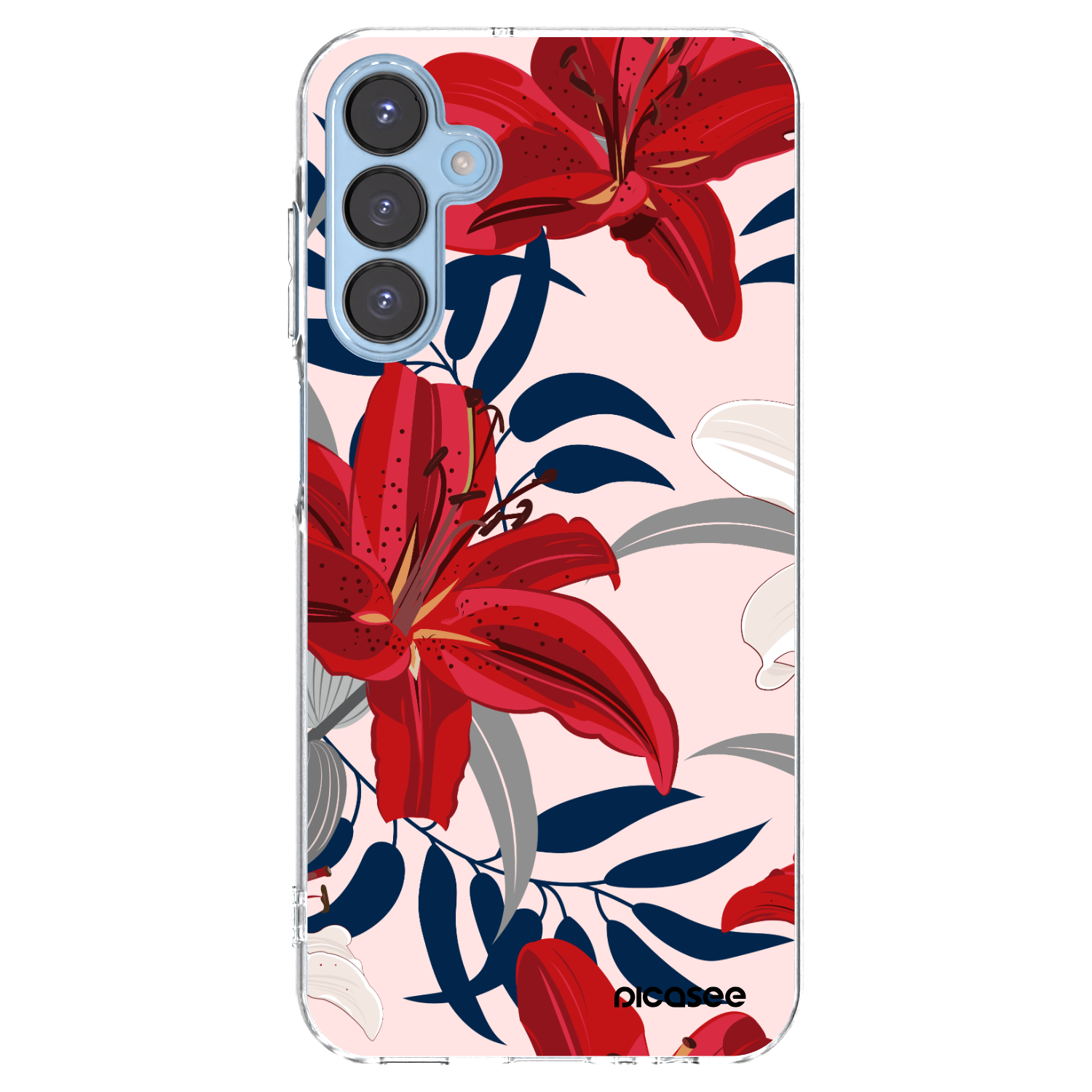 Picasee átlátszó szilikon tok az alábbi mobiltelefonokra Samsung Galaxy A15 A156B 5G - Red Lily