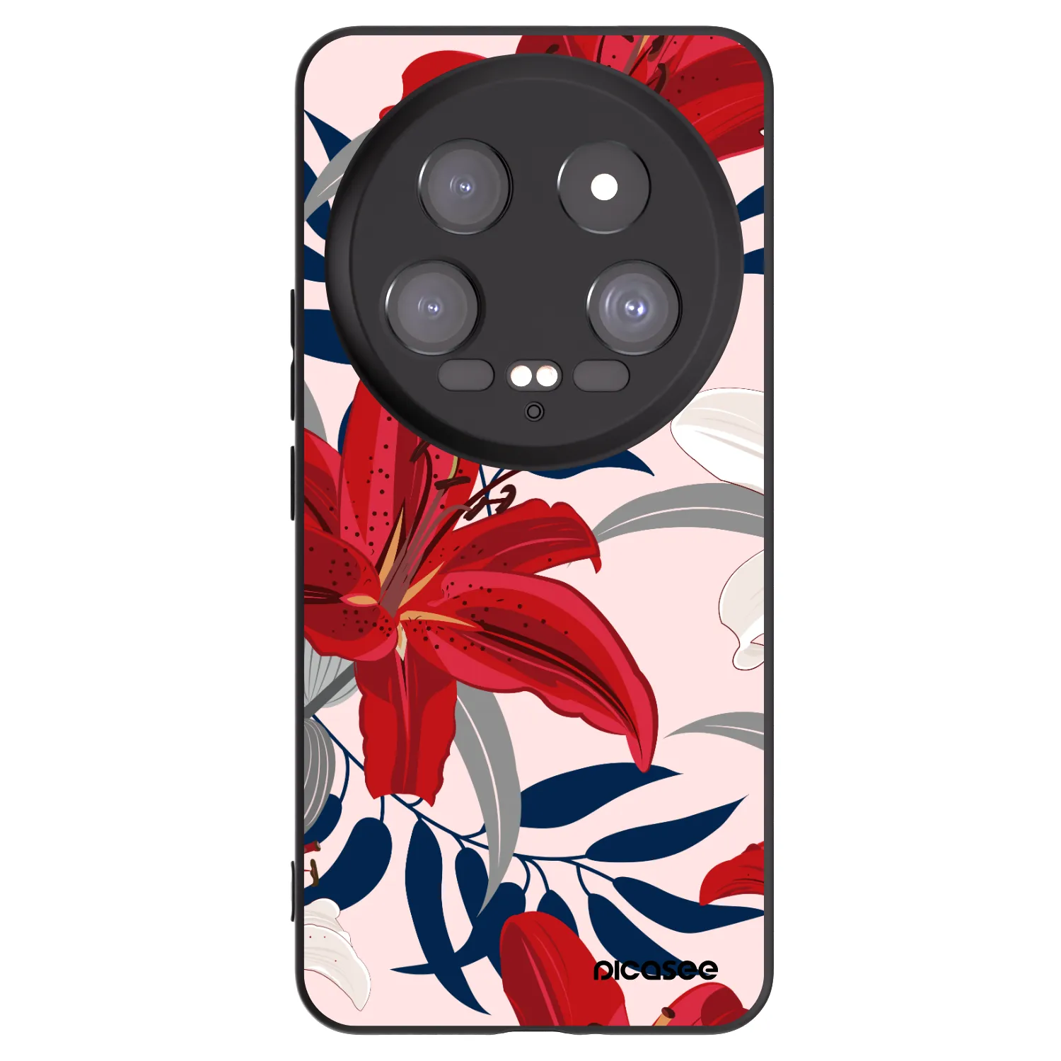 Picasee fekete szilikon tok az alábbi mobiltelefonokra Xiaomi 14 Ultra - Red Lily