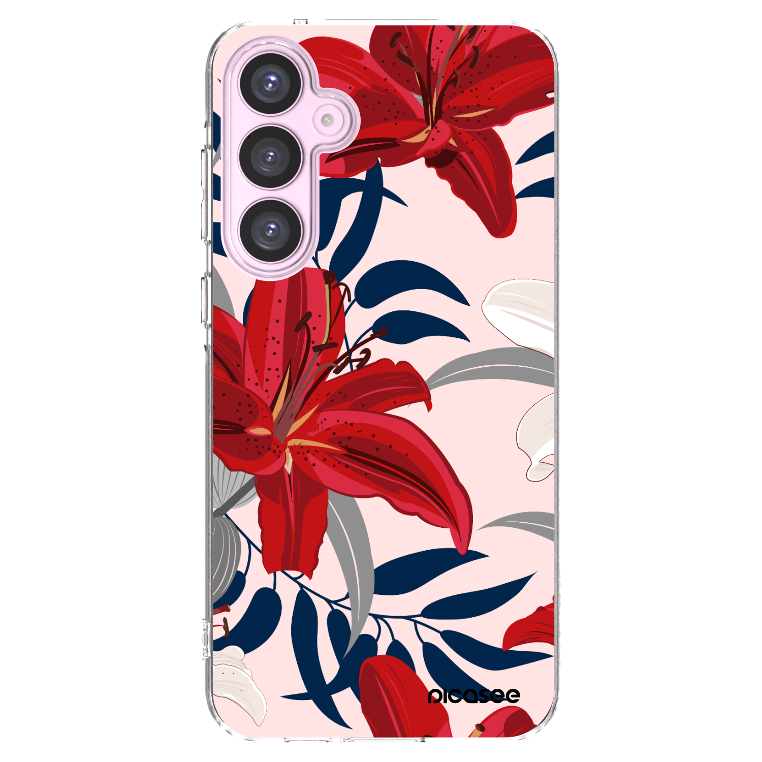 Picasee átlátszó szilikon tok az alábbi mobiltelefonokra Samsung Galaxy A55 5G A556B - Red Lily