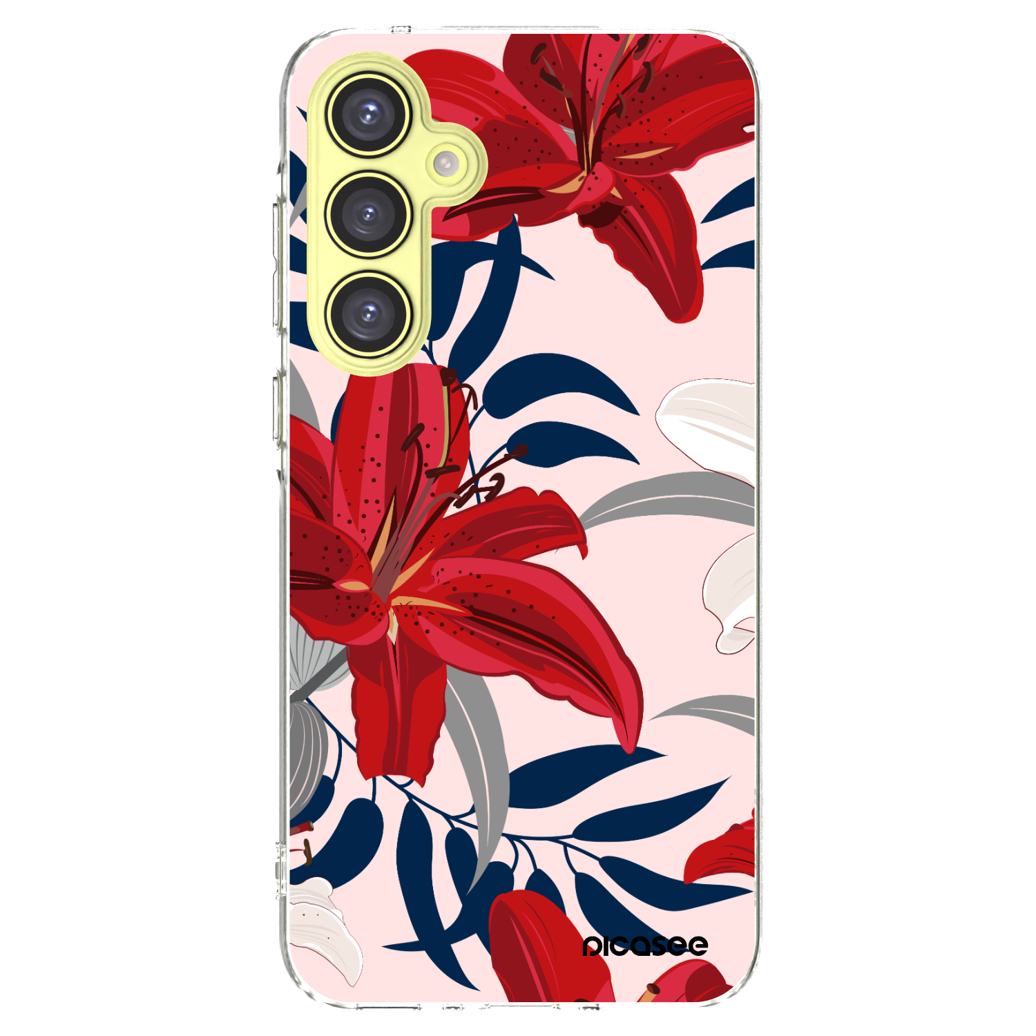 Picasee átlátszó szilikon tok az alábbi mobiltelefonokra Samsung Galaxy A35 5G A356B - Red Lily