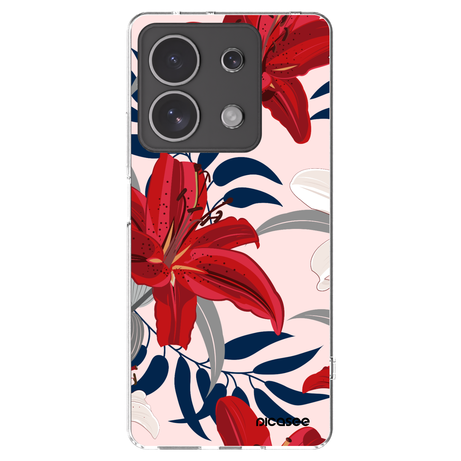 Picasee átlátszó szilikon tok az alábbi mobiltelefonokra Xiaomi Redmi Note 13 4G - Red Lily