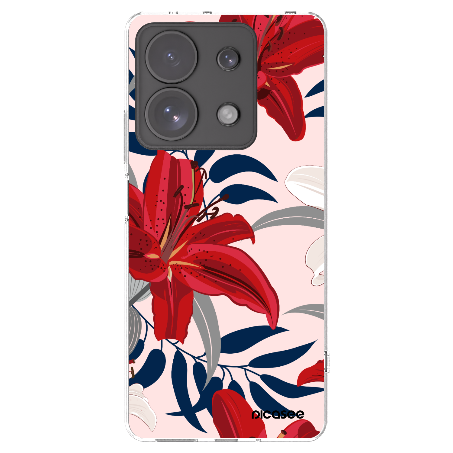 Picasee átlátszó szilikon tok az alábbi mobiltelefonokra Xiaomi Redmi Note 13 Pro 4G - Red Lily