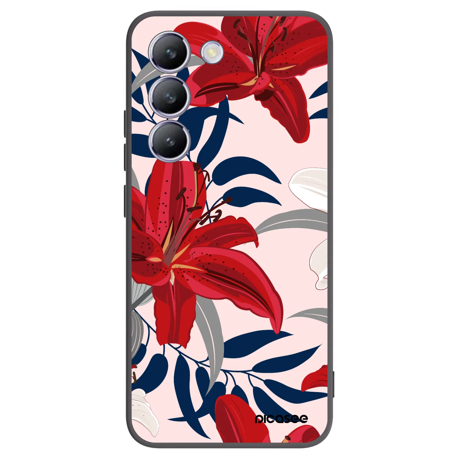 Picasee fekete szilikon tok az alábbi mobiltelefonokra Vivo V40 SE 5G - Red Lily