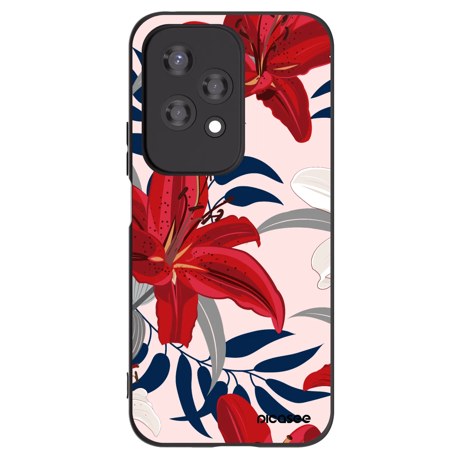 Picasee fekete szilikon tok az alábbi mobiltelefonokra Honor 200 Lite - Red Lily