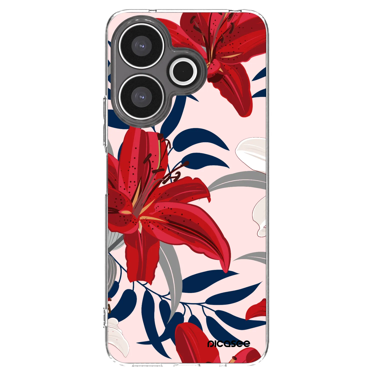 Picasee átlátszó szilikon tok az alábbi mobiltelefonokra Xiaomi Redmi 13 4G - Red Lily