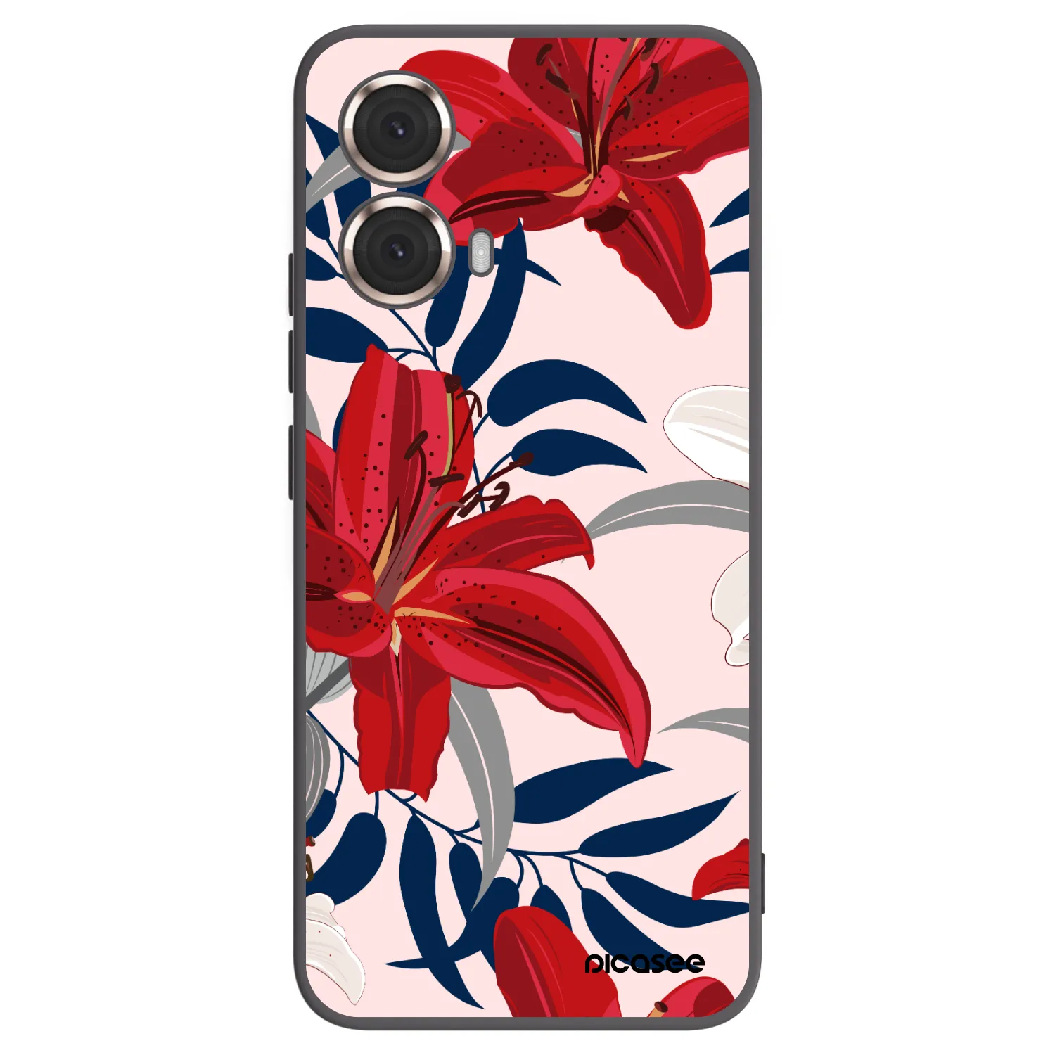 Picasee fekete szilikon tok az alábbi mobiltelefonokra Motorola Moto G85 - Red Lily
