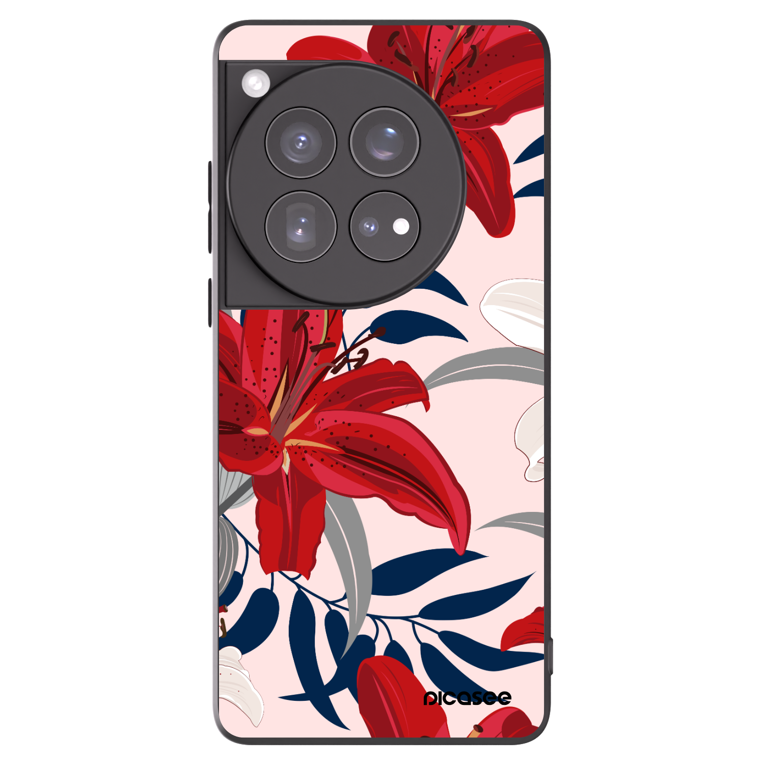 Picasee fekete szilikon tok az alábbi mobiltelefonokra OnePlus 12 5G - Red Lily