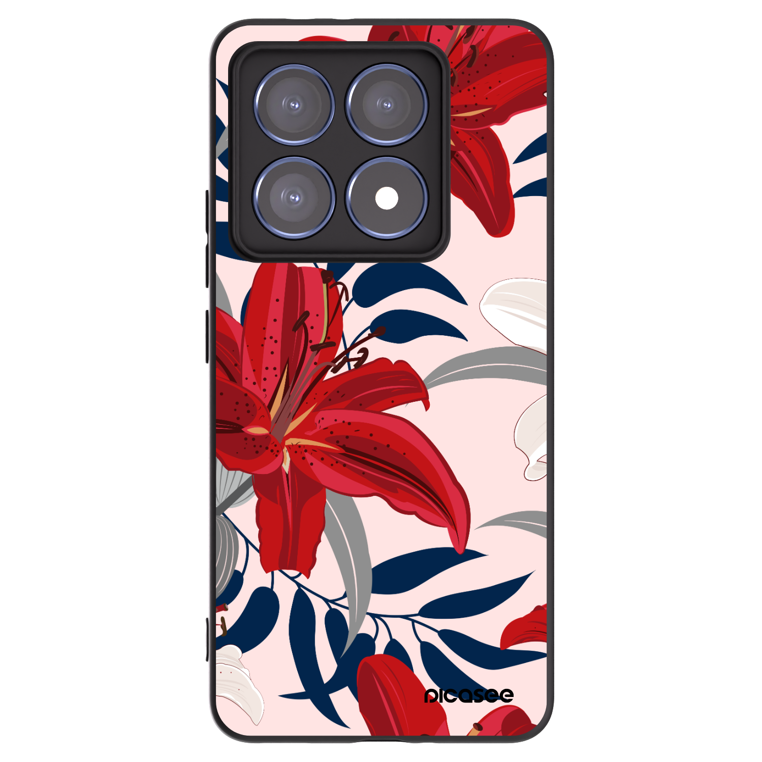 Picasee fekete szilikon tok az alábbi mobiltelefonokra Xiaomi 14T Pro - Red Lily