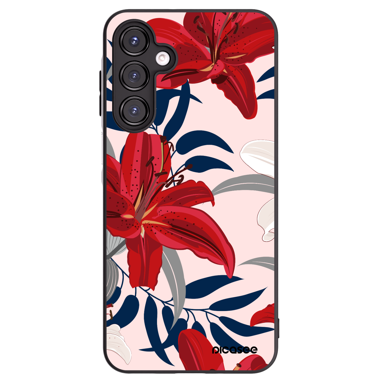 Picasee fekete szilikon tok az alábbi mobiltelefonokra Samsung Galaxy A16 5G - Red Lily