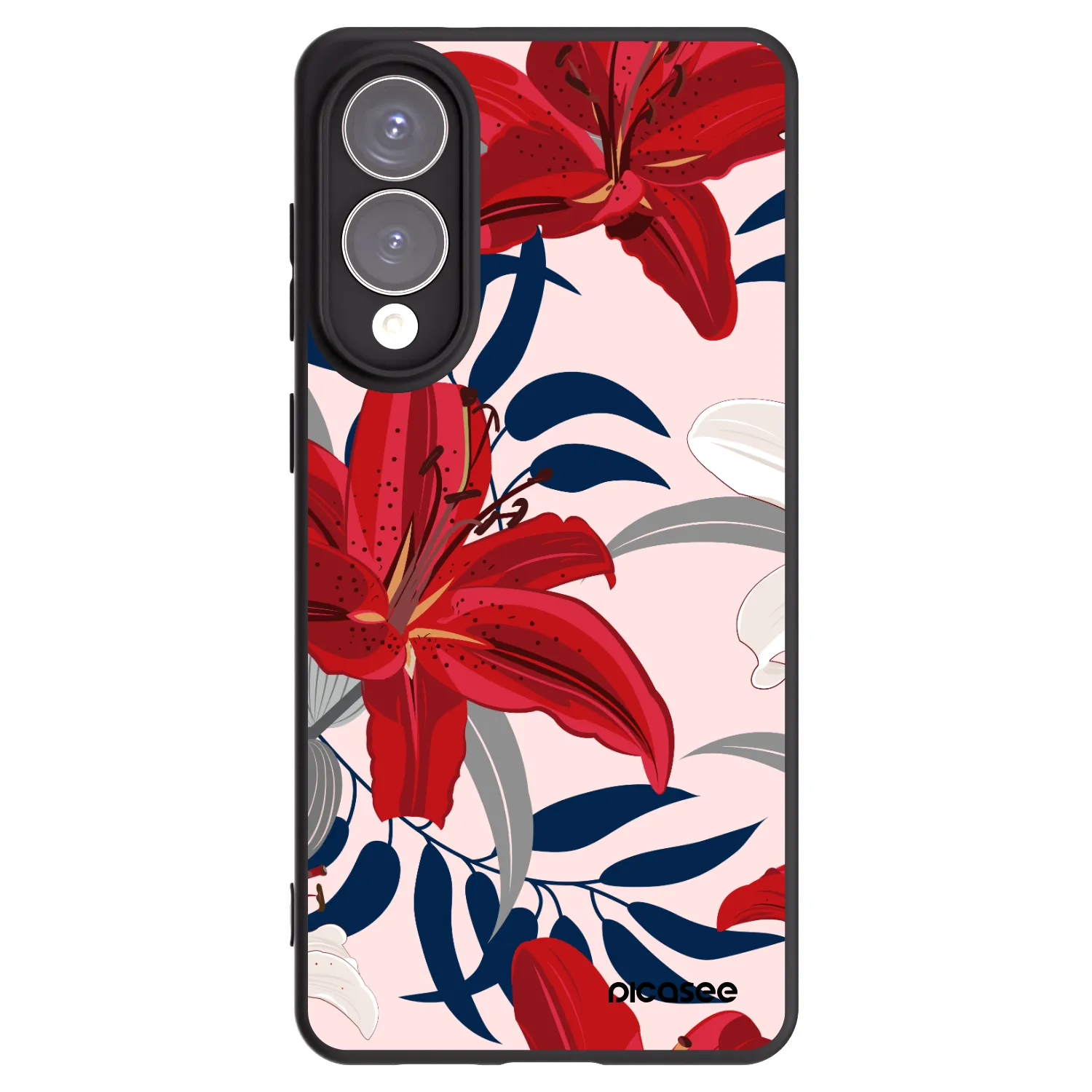 Picasee fekete szilikon tok az alábbi mobiltelefonokra Samsung Galaxy S25 Edge 5G - Red Lily
