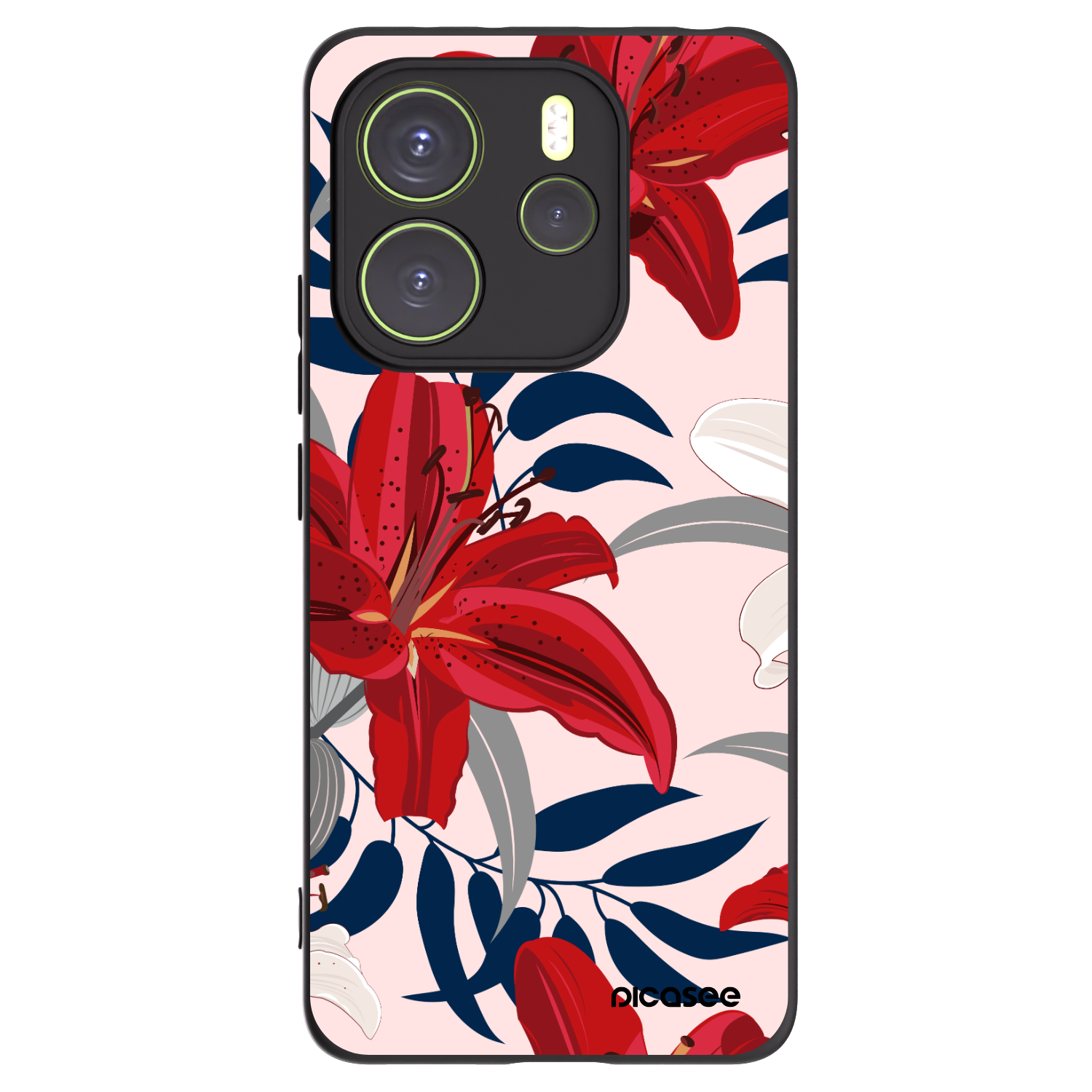 Picasee fekete szilikon tok az alábbi mobiltelefonokra Xiaomi Redmi Note 14 4G - Red Lily