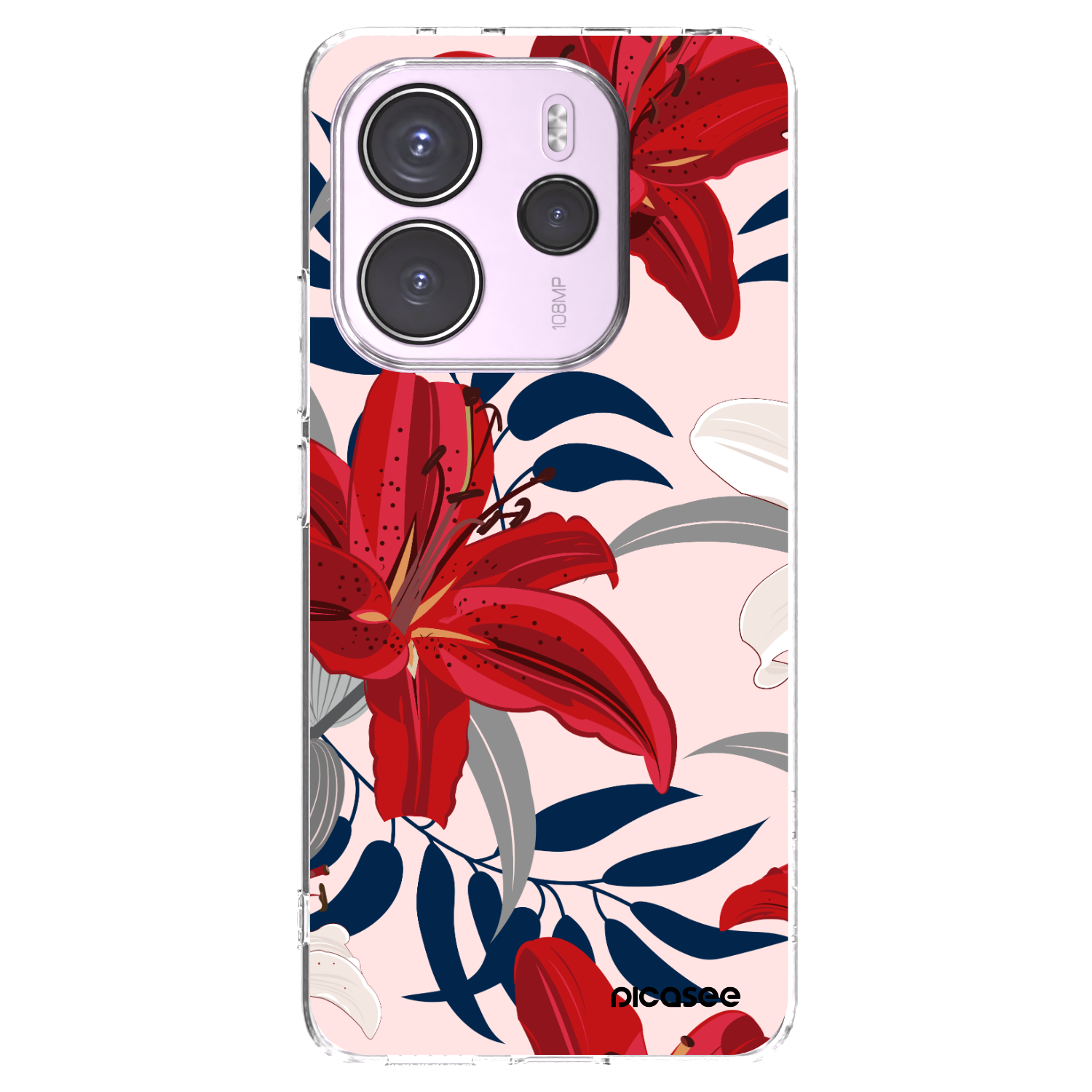 Picasee átlátszó szilikon tok az alábbi mobiltelefonokra Xiaomi Redmi Note 14 4G - Red Lily