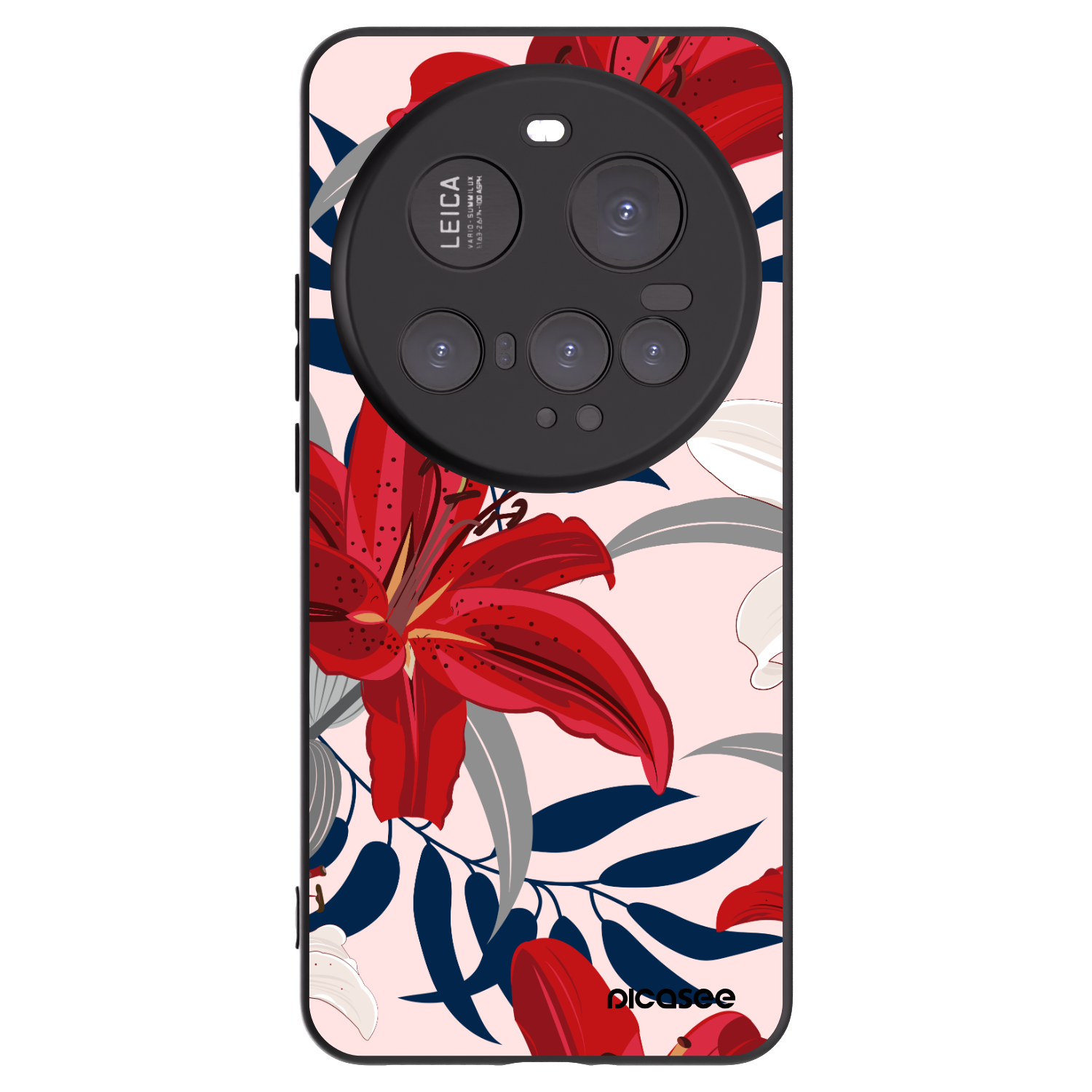 Picasee fekete szilikon tok az alábbi mobiltelefonokra Xiaomi 15 Ultra - Red Lily