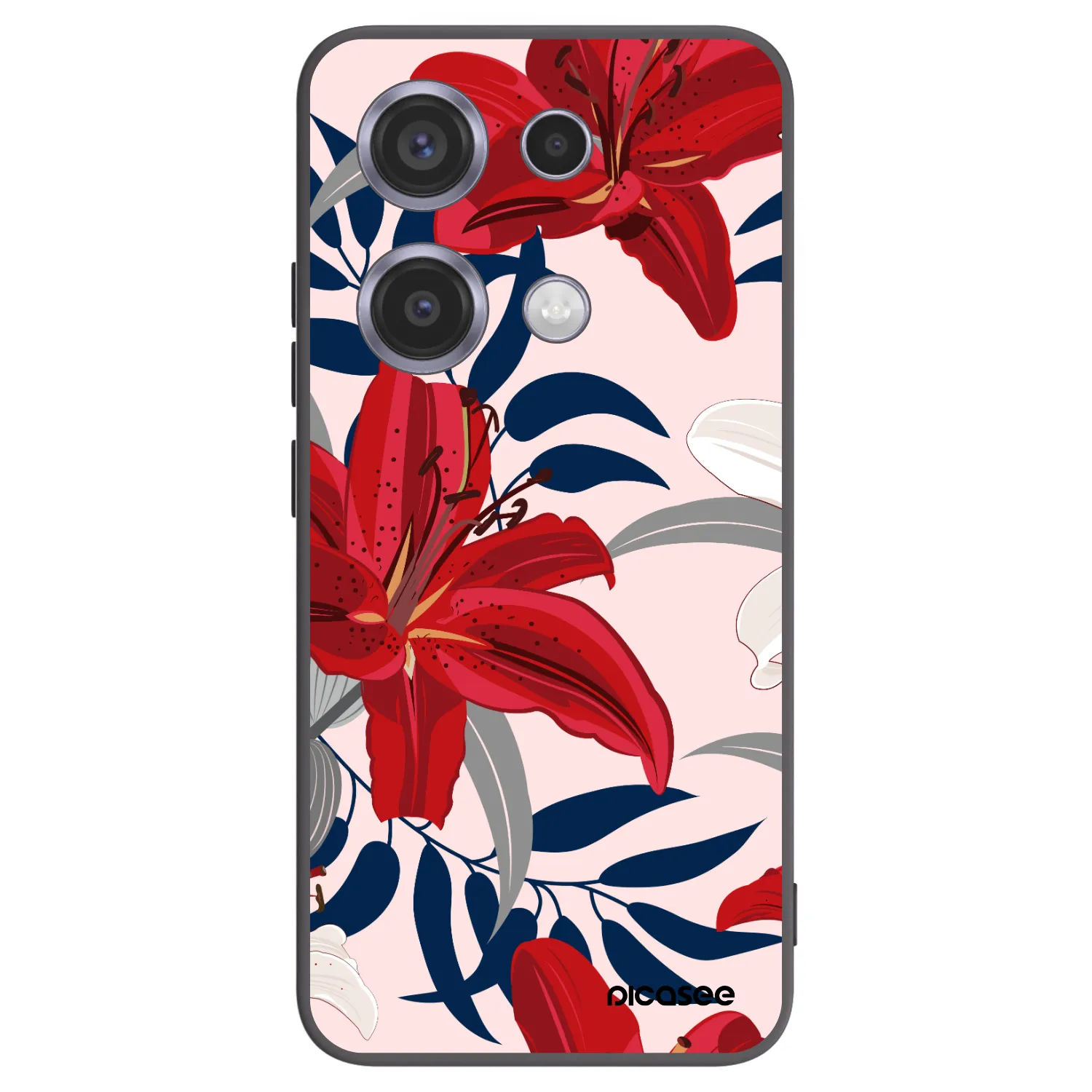 Picasee fekete szilikon tok az alábbi mobiltelefonokra Xiaomi Redmi Note 14S - Red Lily