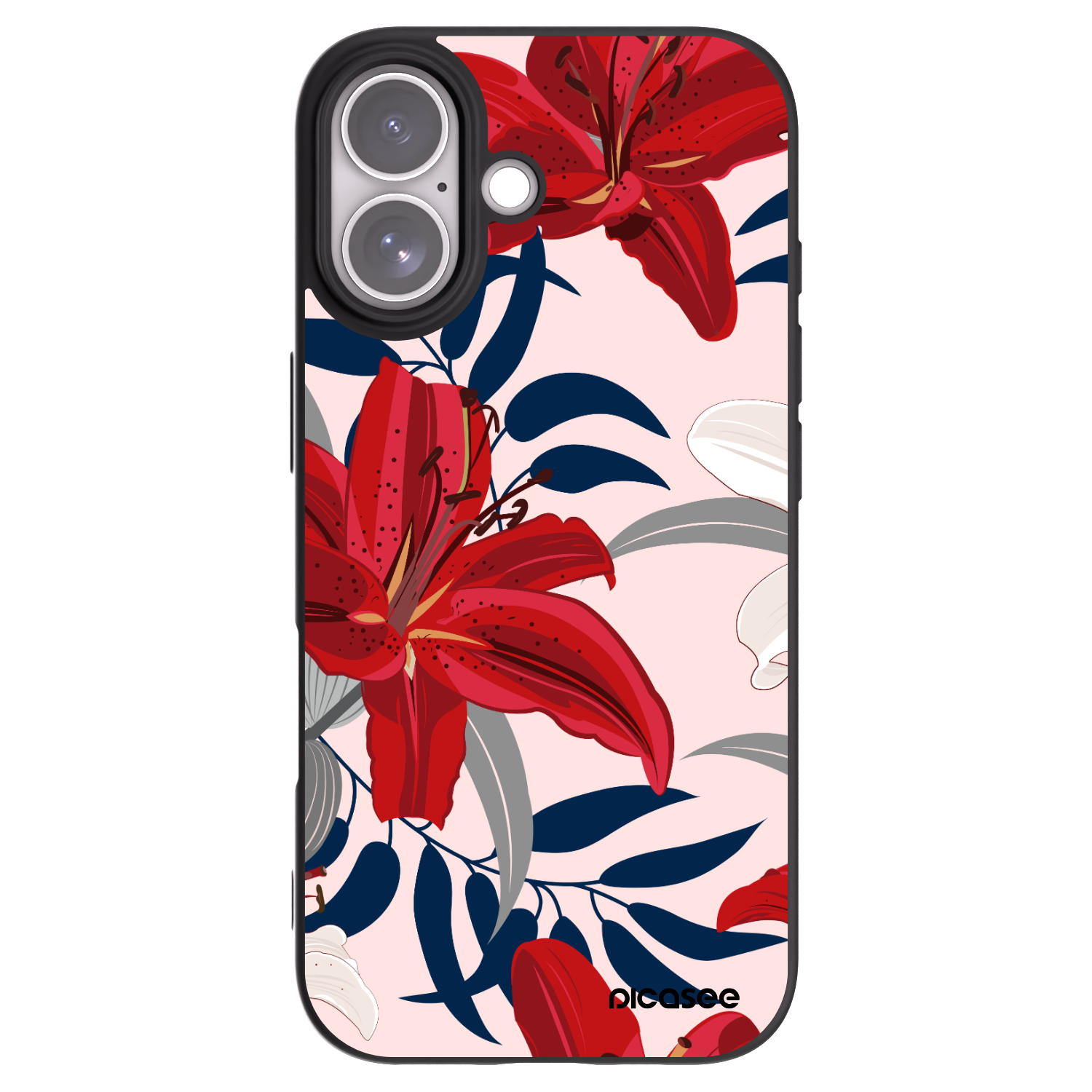 Picasee fekete szilikon tok az alábbi mobiltelefonokra Apple iPhone 17 - Red Lily