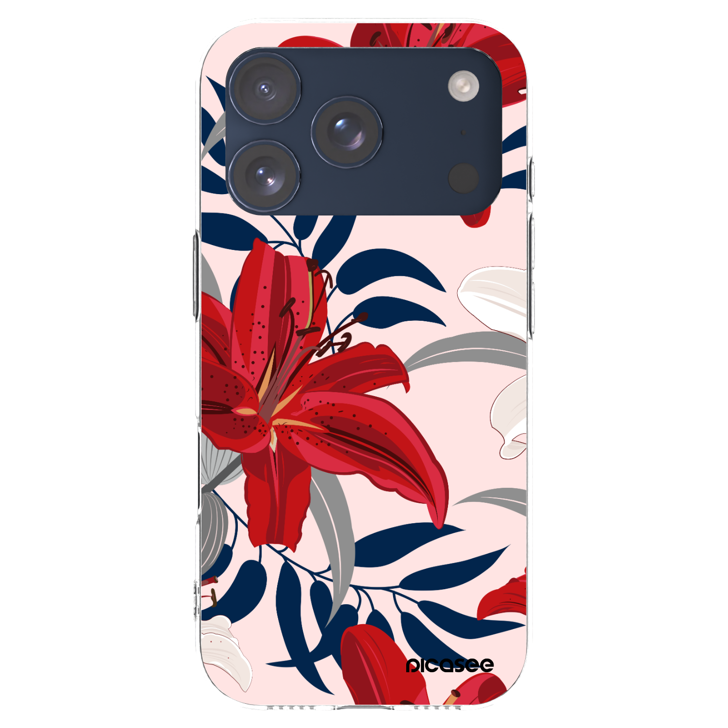 Picasee átlátszó szilikon tok az alábbi mobiltelefonokra Apple iPhone 17 Pro - Red Lily