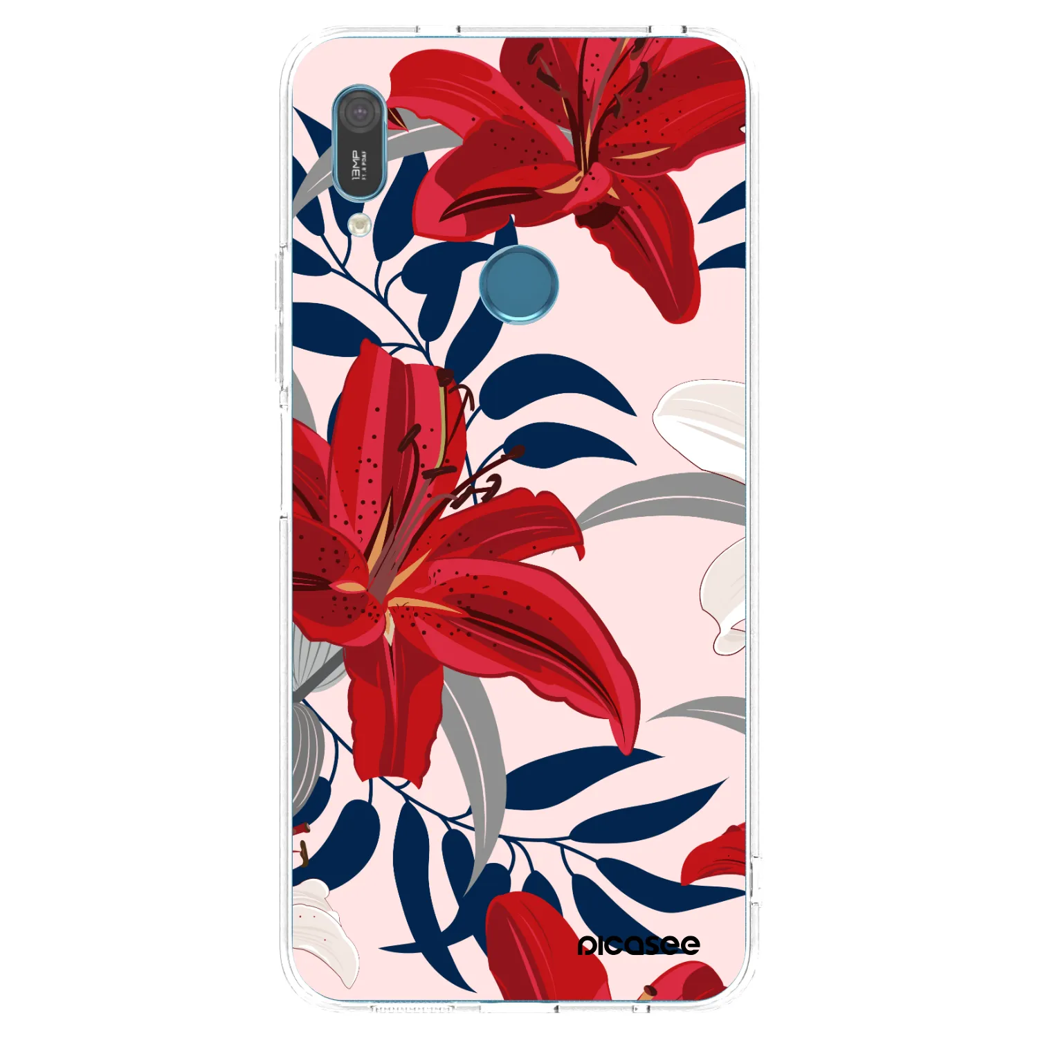 Picasee átlátszó szilikon tok az alábbi mobiltelefonokra Huawei Y6 2019 - Red Lily