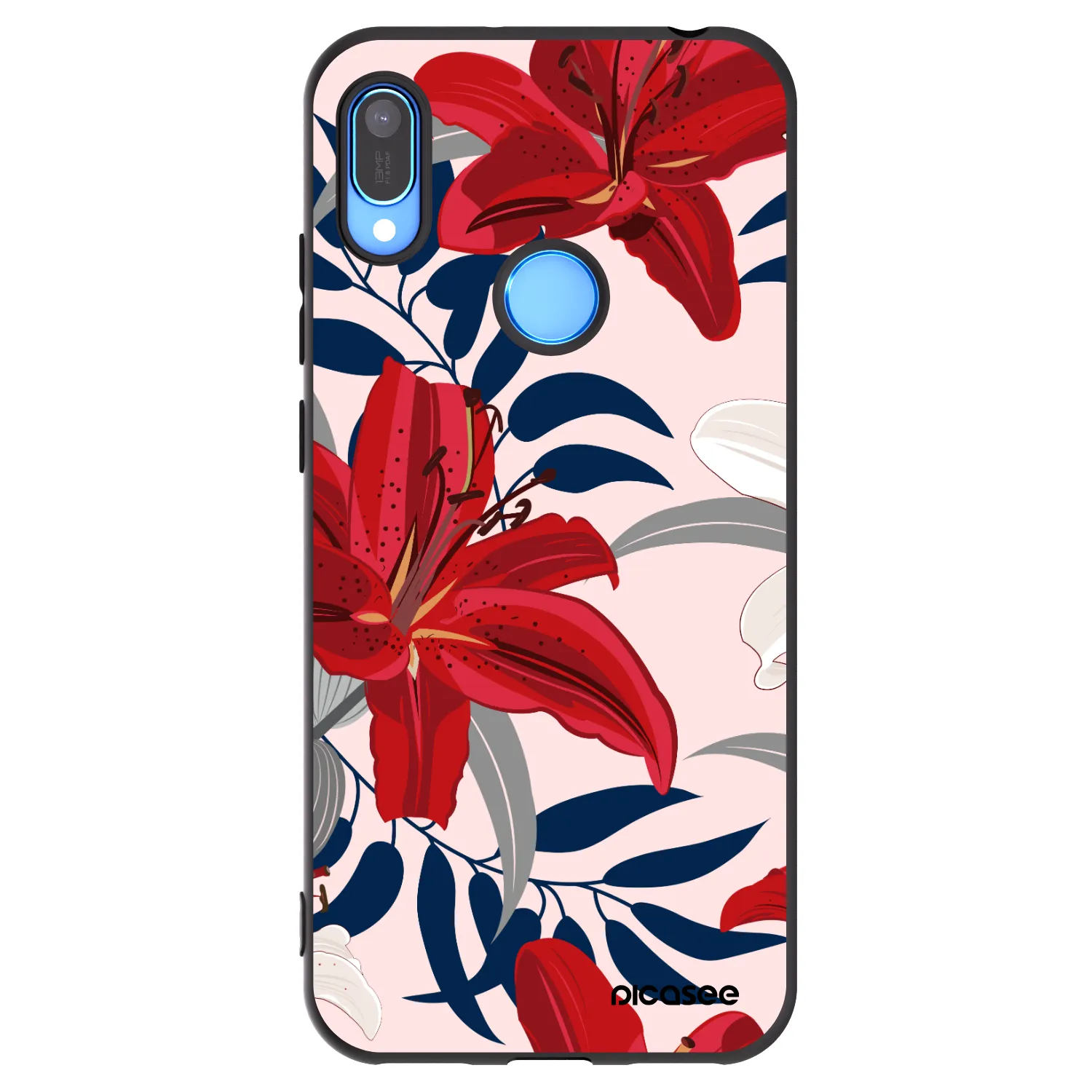 Picasee fekete szilikon tok az alábbi mobiltelefonokra Huawei Y6 2019 - Red Lily