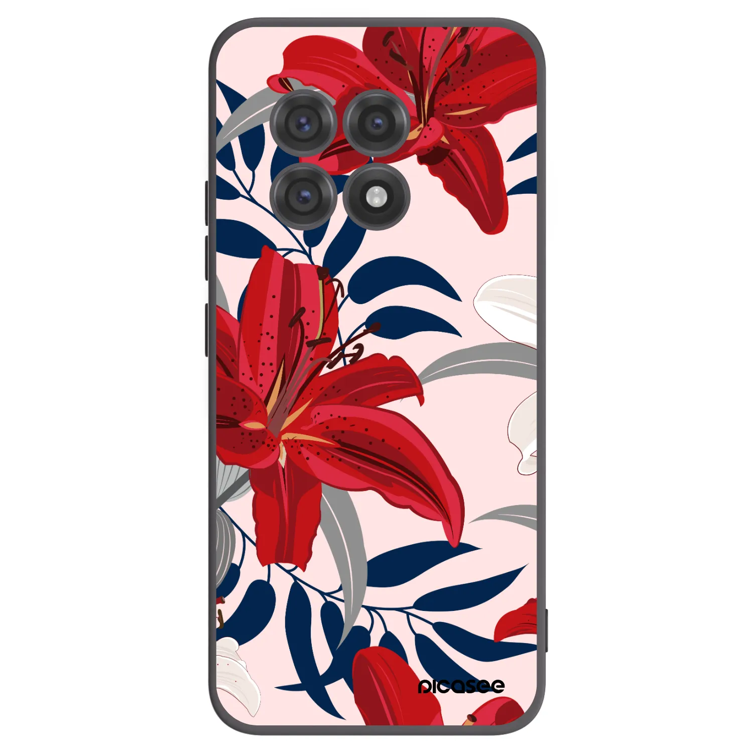 Picasee fekete szilikon tok az alábbi mobiltelefonokra OnePlus 13R 5G - Red Lily
