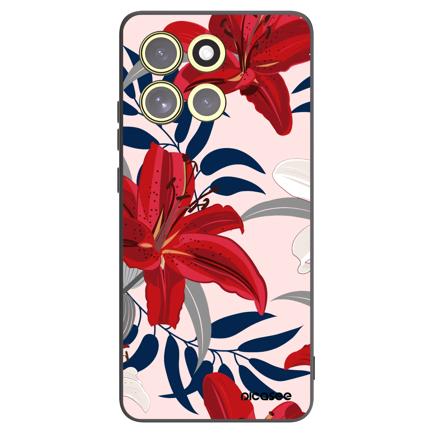 Picasee fekete szilikon tok az alábbi mobiltelefonokra Motorola Moto G86 5G - Red Lily
