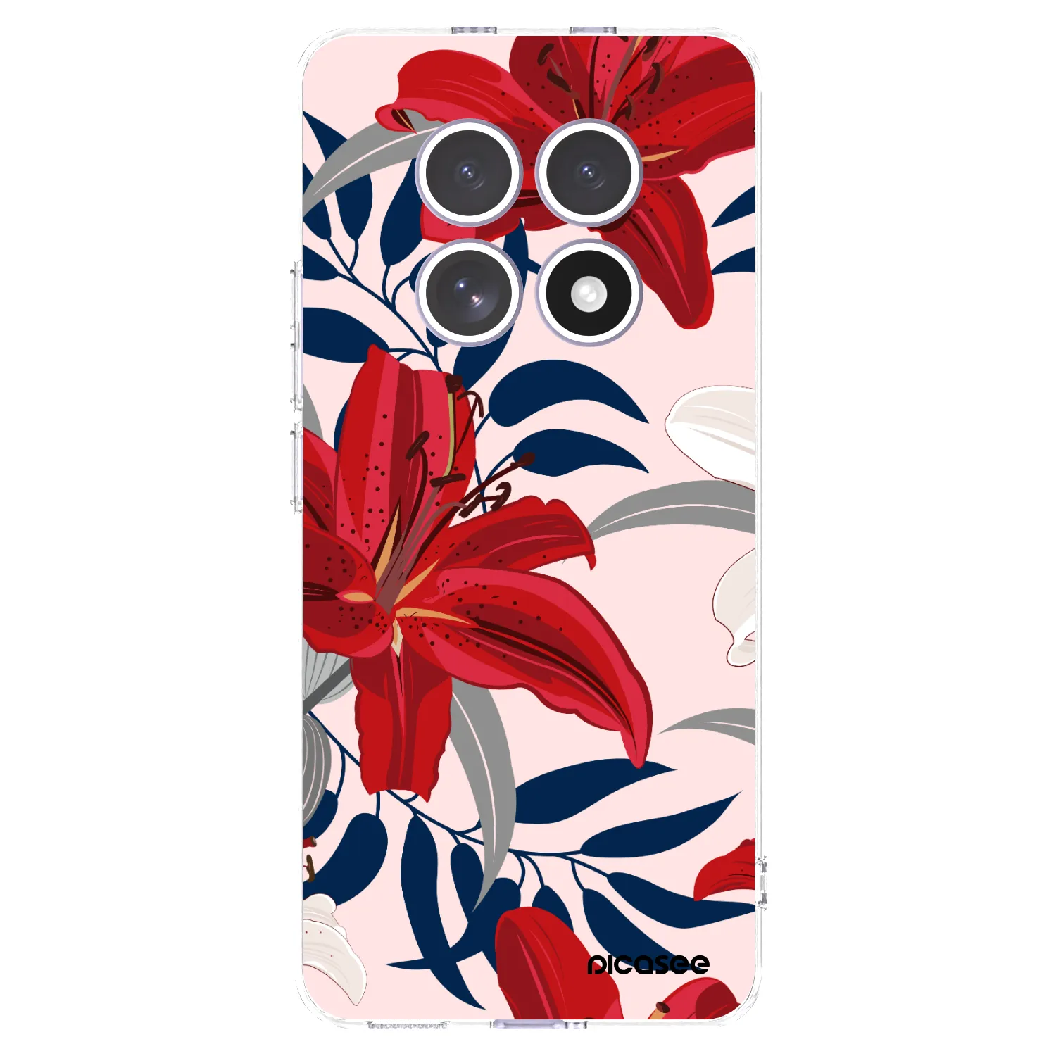 Picasee átlátszó szilikon tok az alábbi mobiltelefonokra Xiaomi Redmi Note 15 - Red Lily