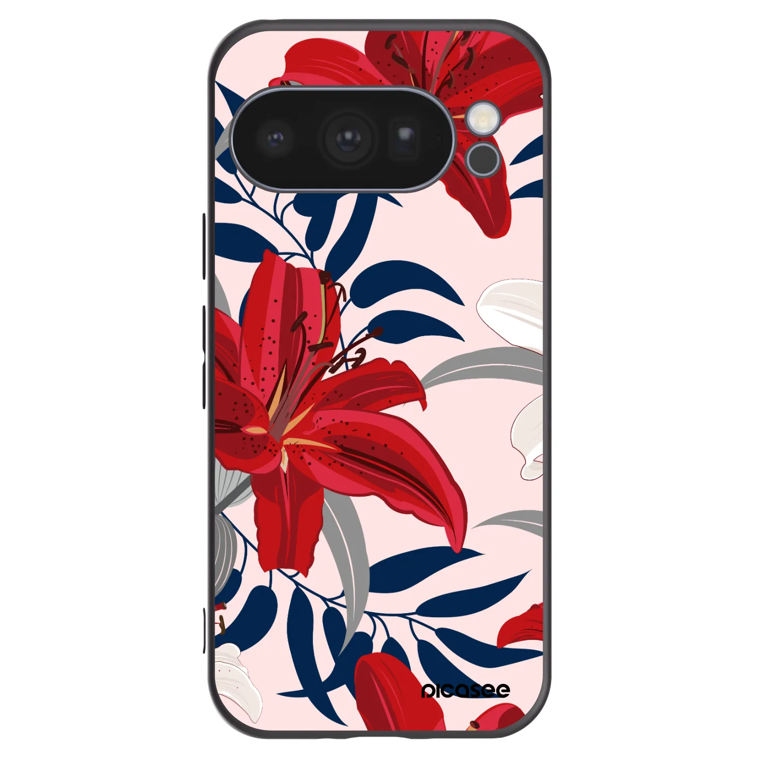 Picasee fekete szilikon tok az alábbi mobiltelefonokra Google Pixel 10 Pro - Red Lily