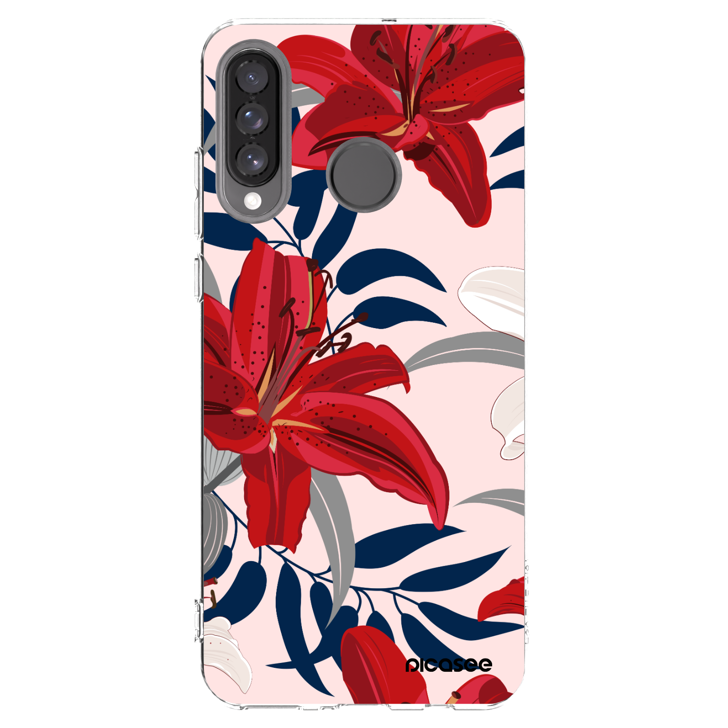 Picasee átlátszó szilikon tok az alábbi mobiltelefonokra Huawei P30 Lite - Red Lily