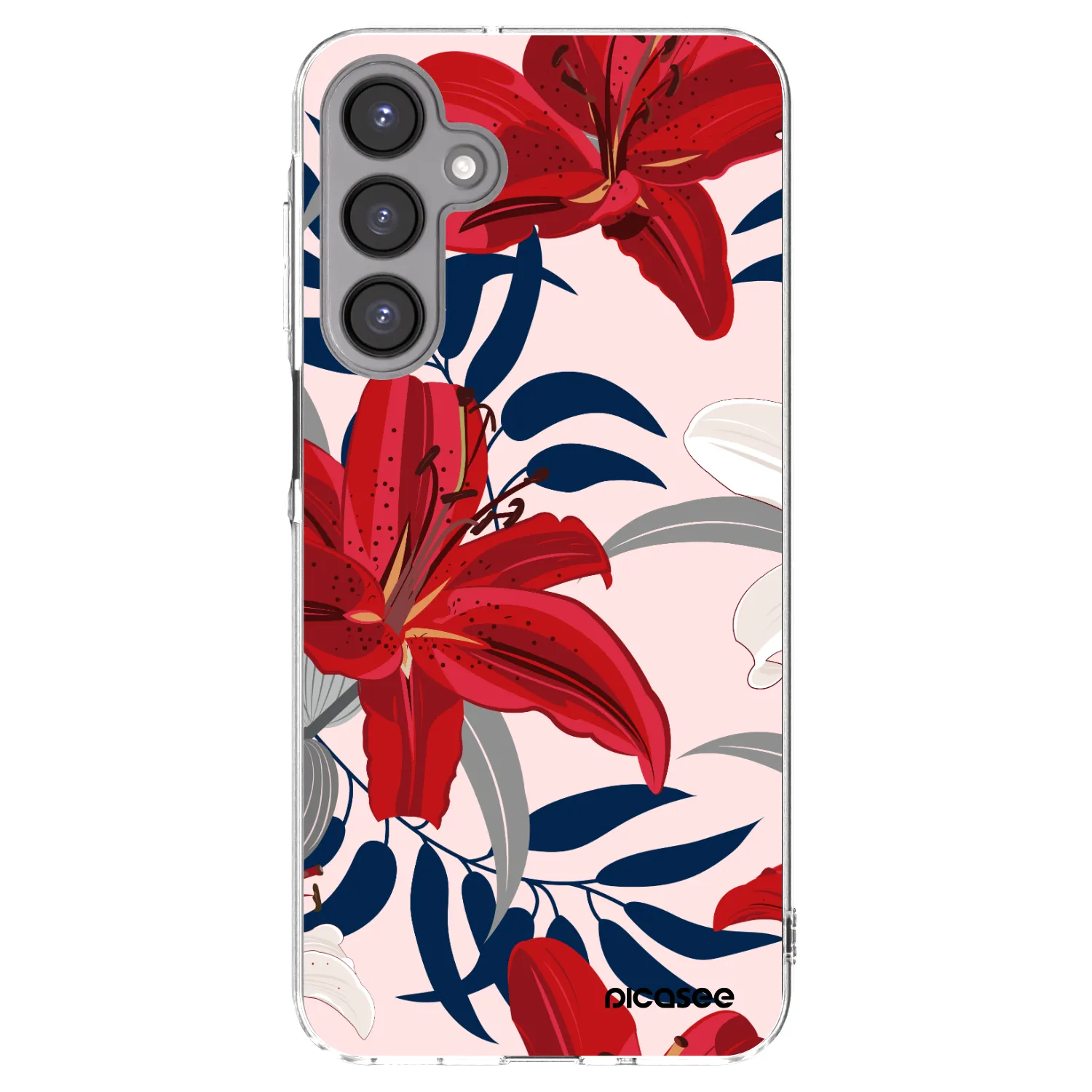 Picasee átlátszó szilikon tok az alábbi mobiltelefonokra Samsung Galaxy A16 4G - Red Lily
