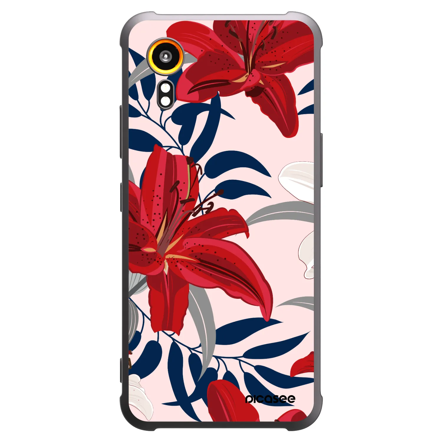 Picasee fekete szilikon tok az alábbi mobiltelefonokra Samsung Galaxy Xcover 7 - Red Lily