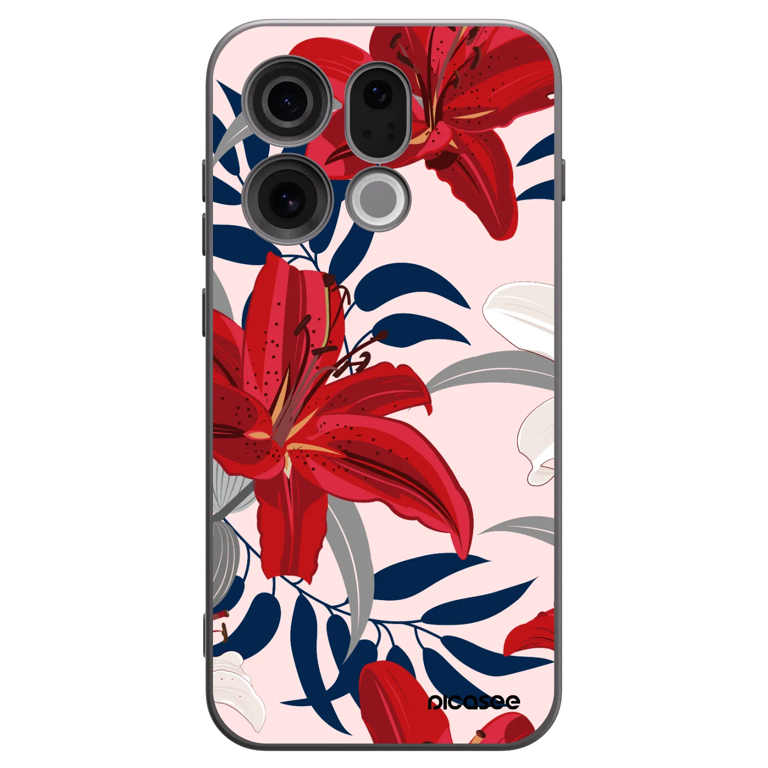 Picasee fekete szilikon tok az alábbi mobiltelefonokra OPPO Find X9 - Red Lily