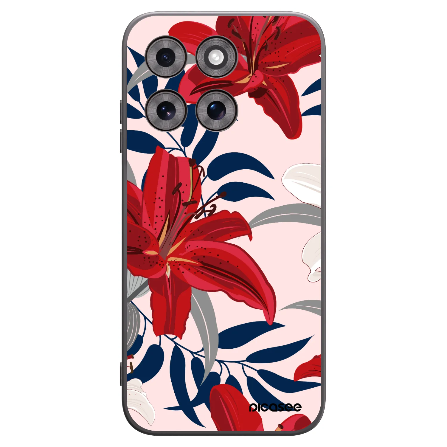 Picasee fekete szilikon tok az alábbi mobiltelefonokra Motorola Moto G77 - Red Lily