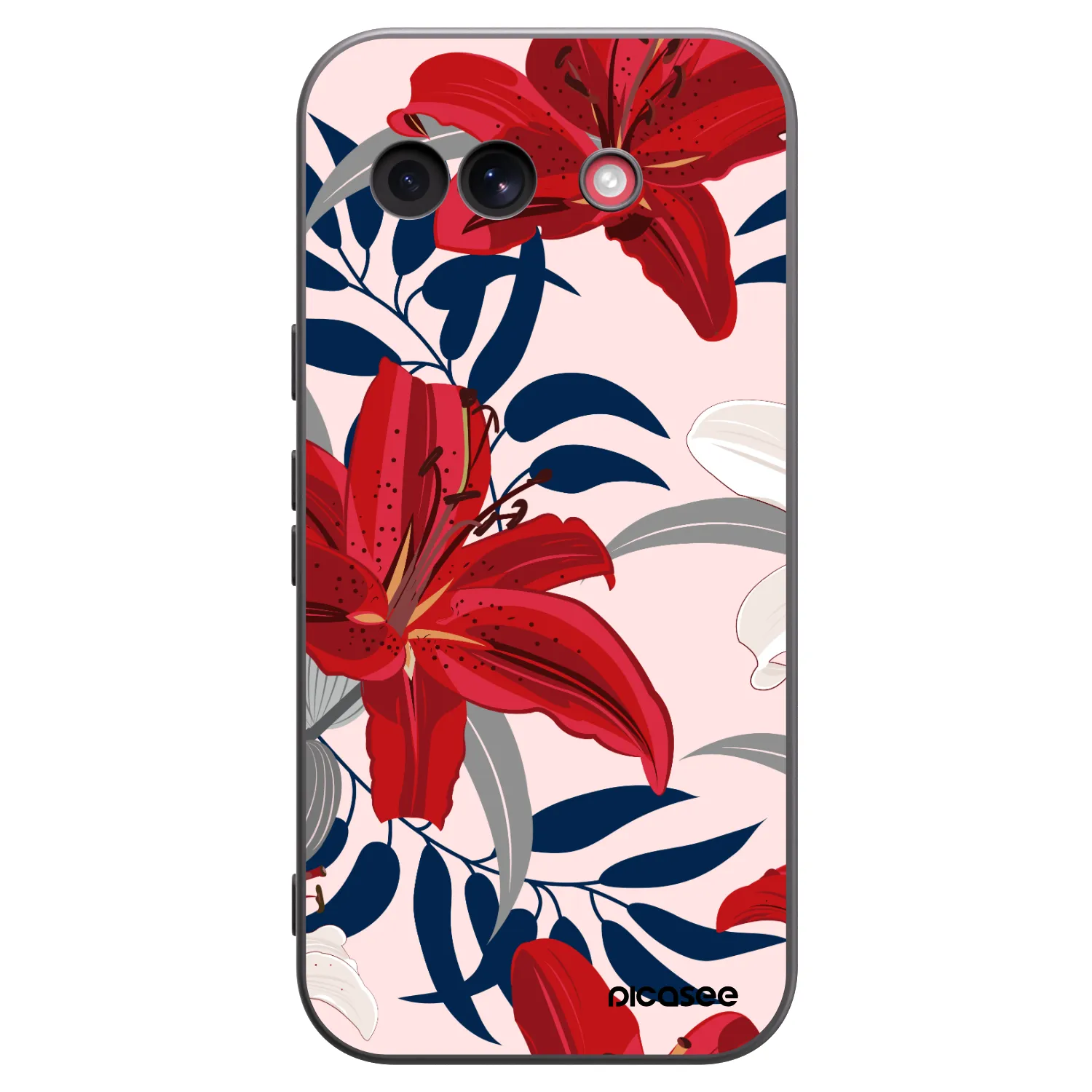 Picasee fekete szilikon tok az alábbi mobiltelefonokra Google Pixel 10a - Red Lily