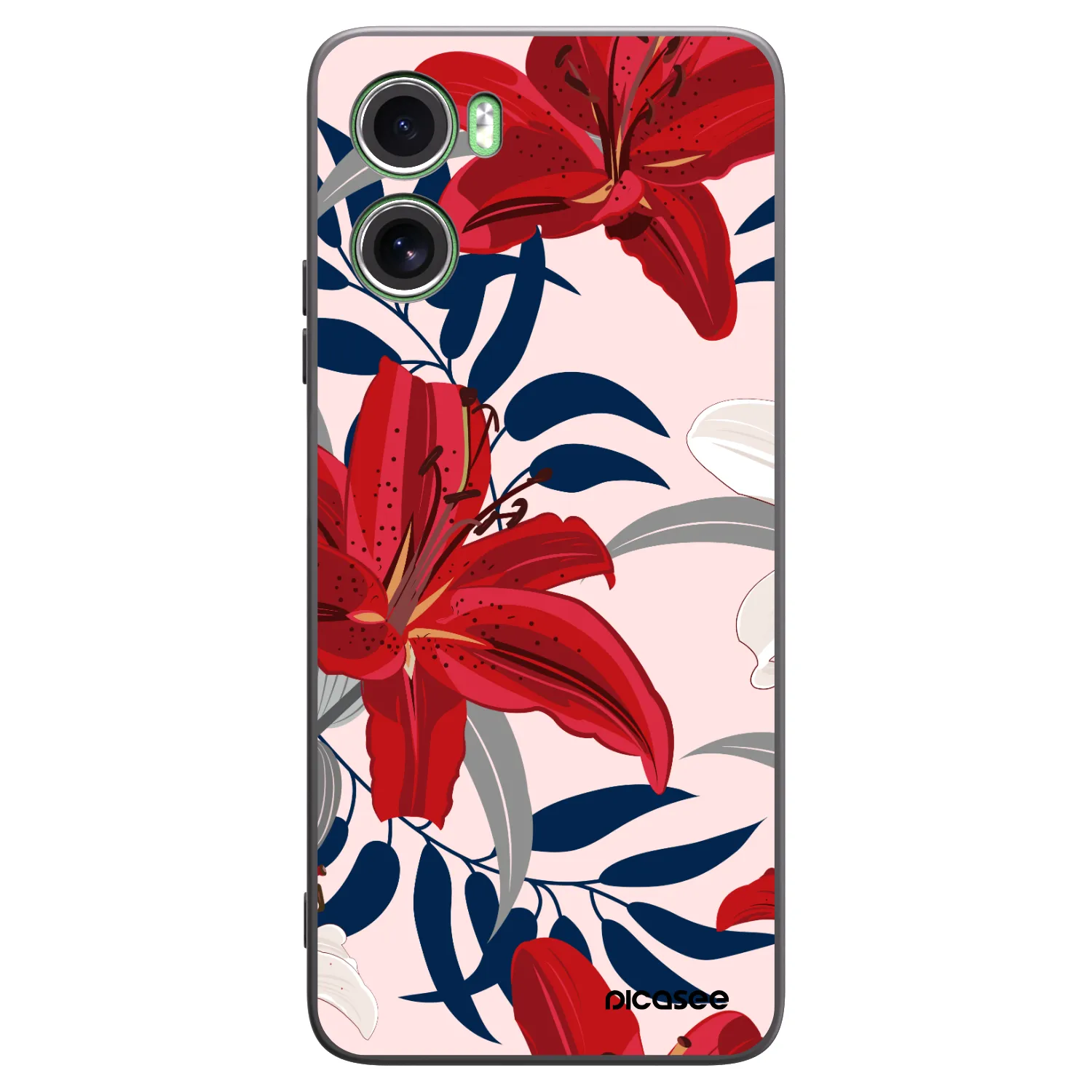 Picasee fekete szilikon tok az alábbi mobiltelefonokra Motorola Moto G06 - Red Lily