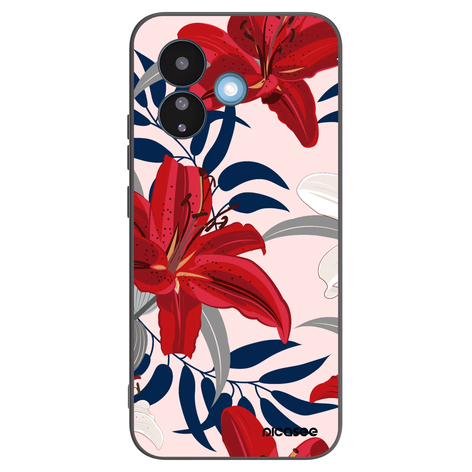 Picasee fekete szilikon tok az alábbi mobiltelefonokra Xiaomi Redmi Note 17 Pro 5G - Red Lily