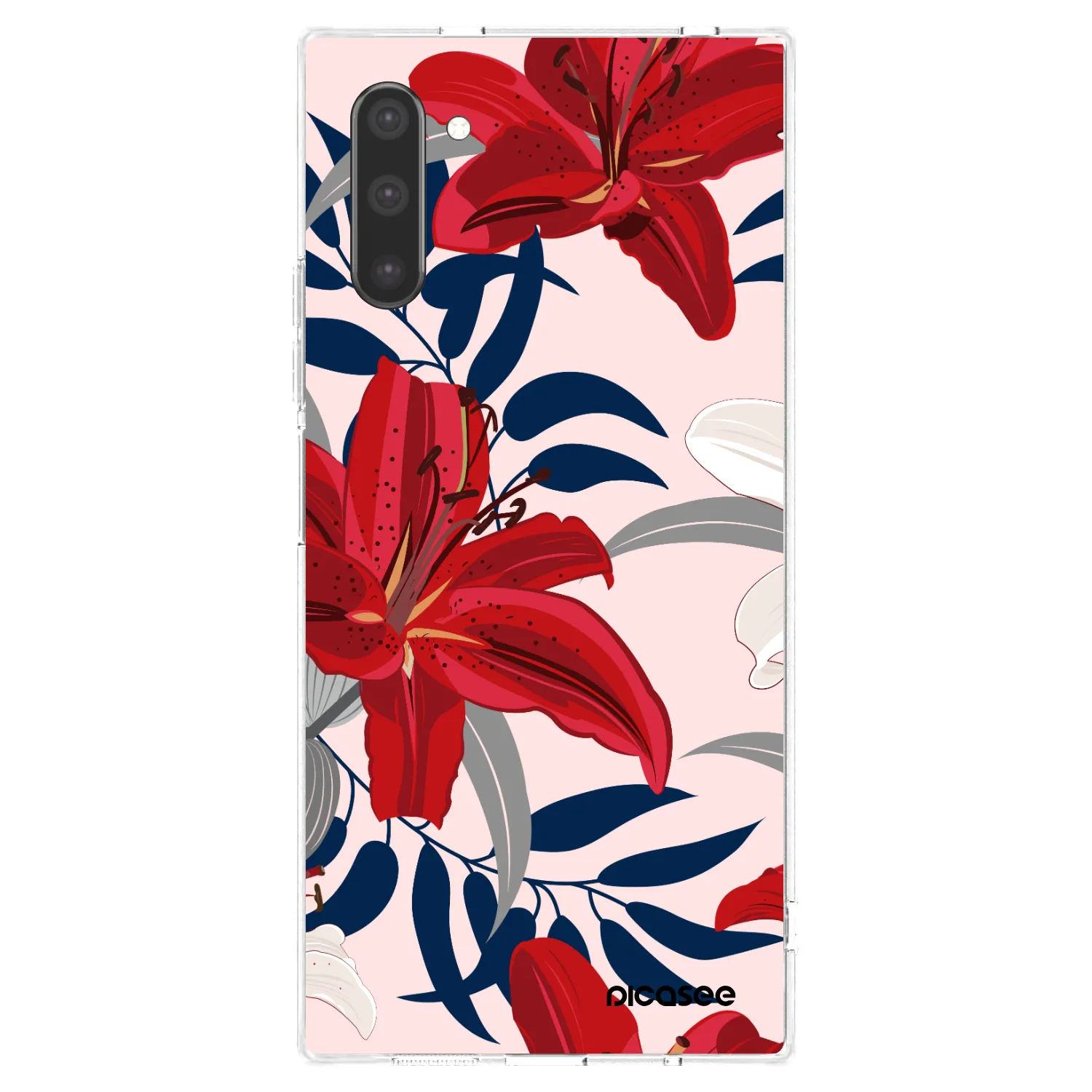 Picasee átlátszó szilikon tok az alábbi mobiltelefonokra Samsung Galaxy Note 10 N970F - Red Lily