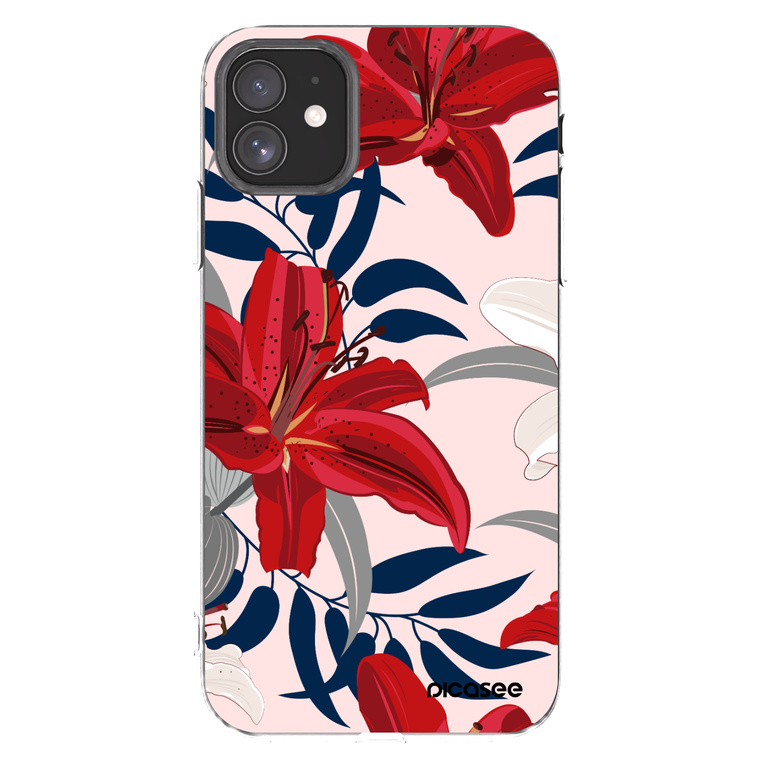 Picasee átlátszó szilikon tok az alábbi mobiltelefonokra Apple iPhone 11 - Red Lily