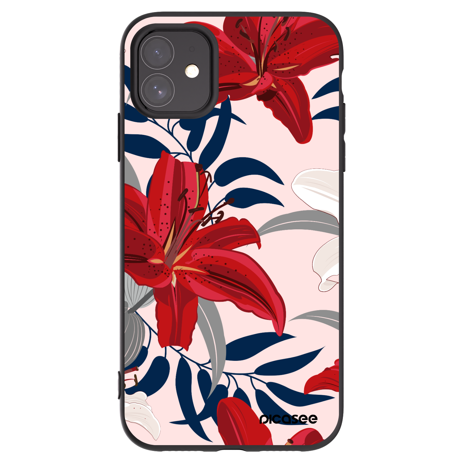 Picasee fekete szilikon tok az alábbi mobiltelefonokra Apple iPhone 11 - Red Lily