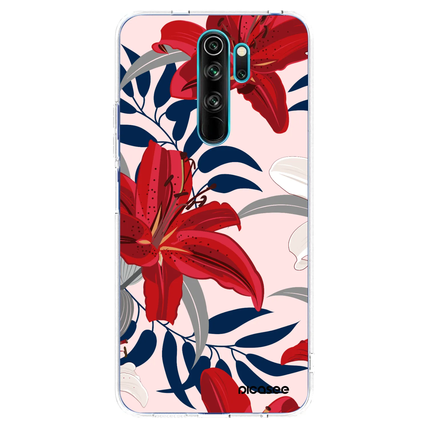 Picasee átlátszó szilikon tok az alábbi mobiltelefonokra Xiaomi Redmi Note 8 Pro - Red Lily