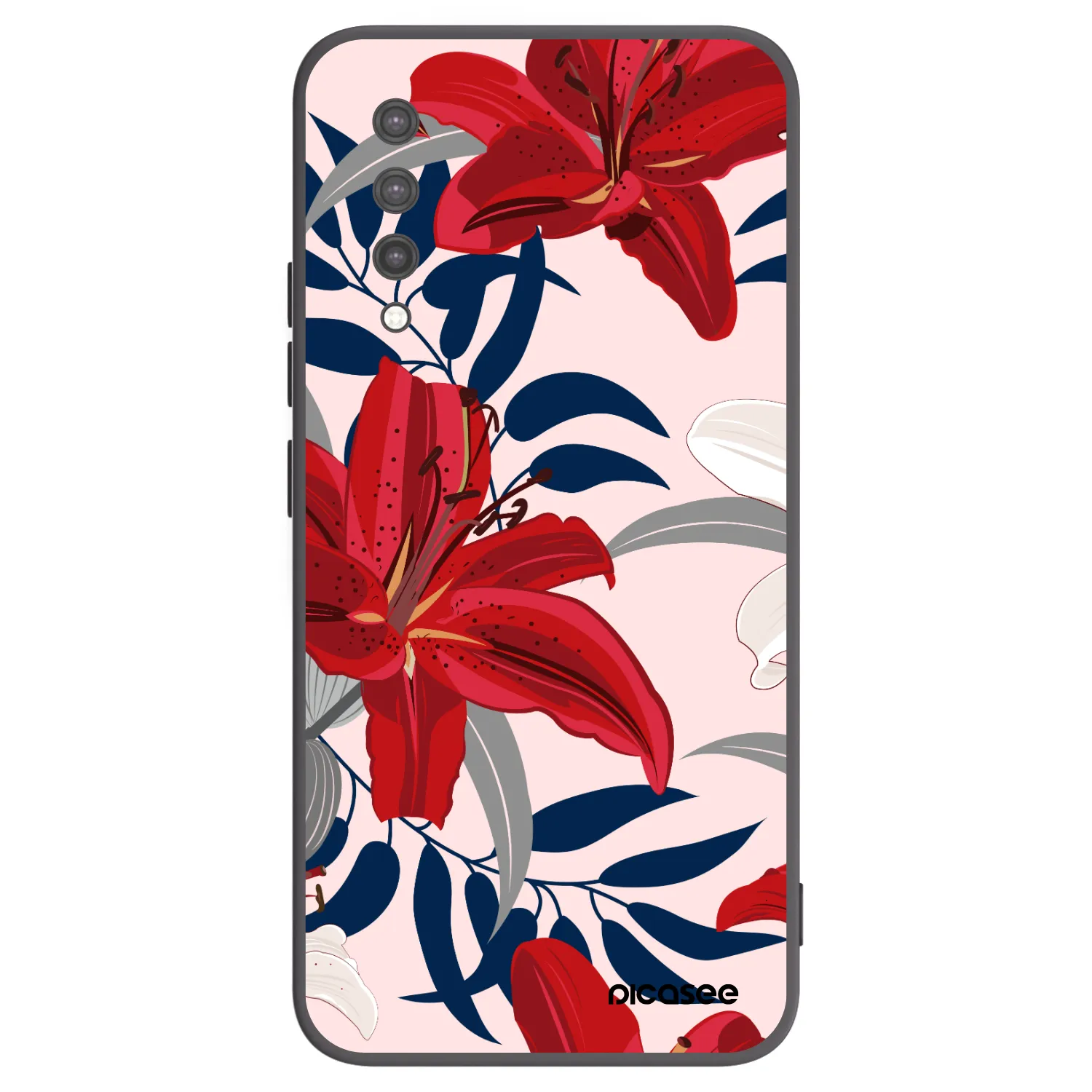 Picasee fekete szilikon tok az alábbi mobiltelefonokra Xiaomi Mi 9 Lite - Red Lily