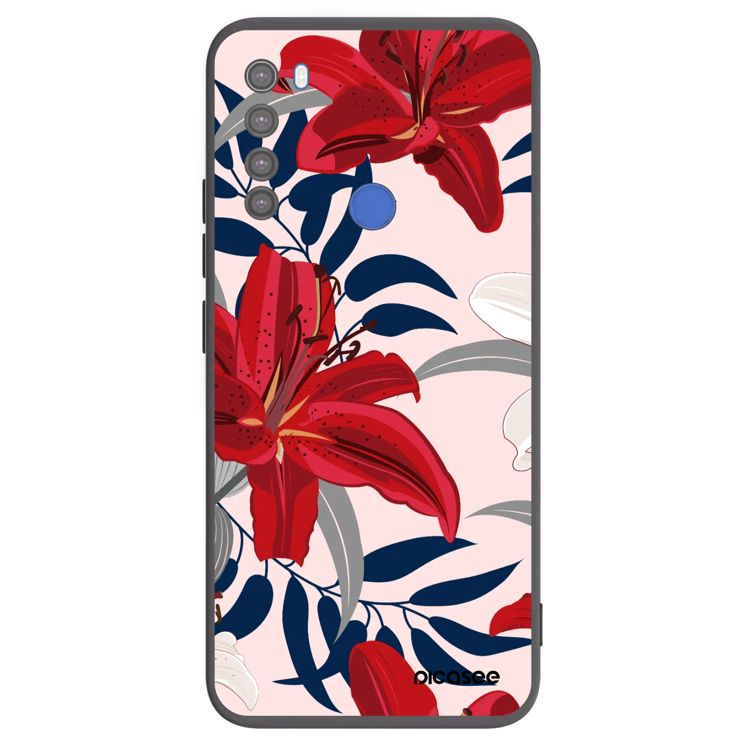 Picasee fekete szilikon tok az alábbi mobiltelefonokra Xiaomi Redmi Note 8T - Red Lily